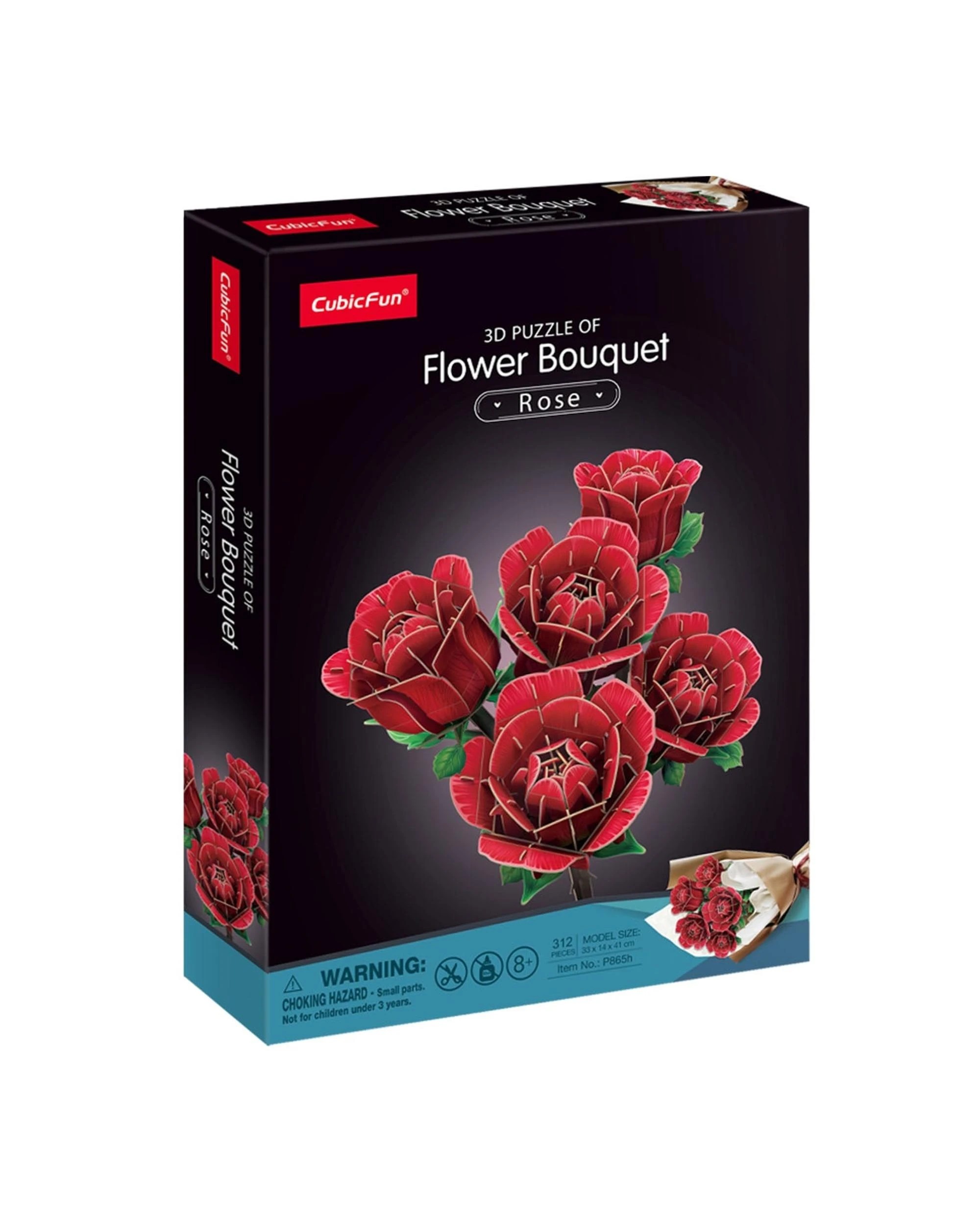 1 CubicFun Flower Bouquet Bundle of Roses 312 Piece 3D Puzzle Model Kit, 1 of 2