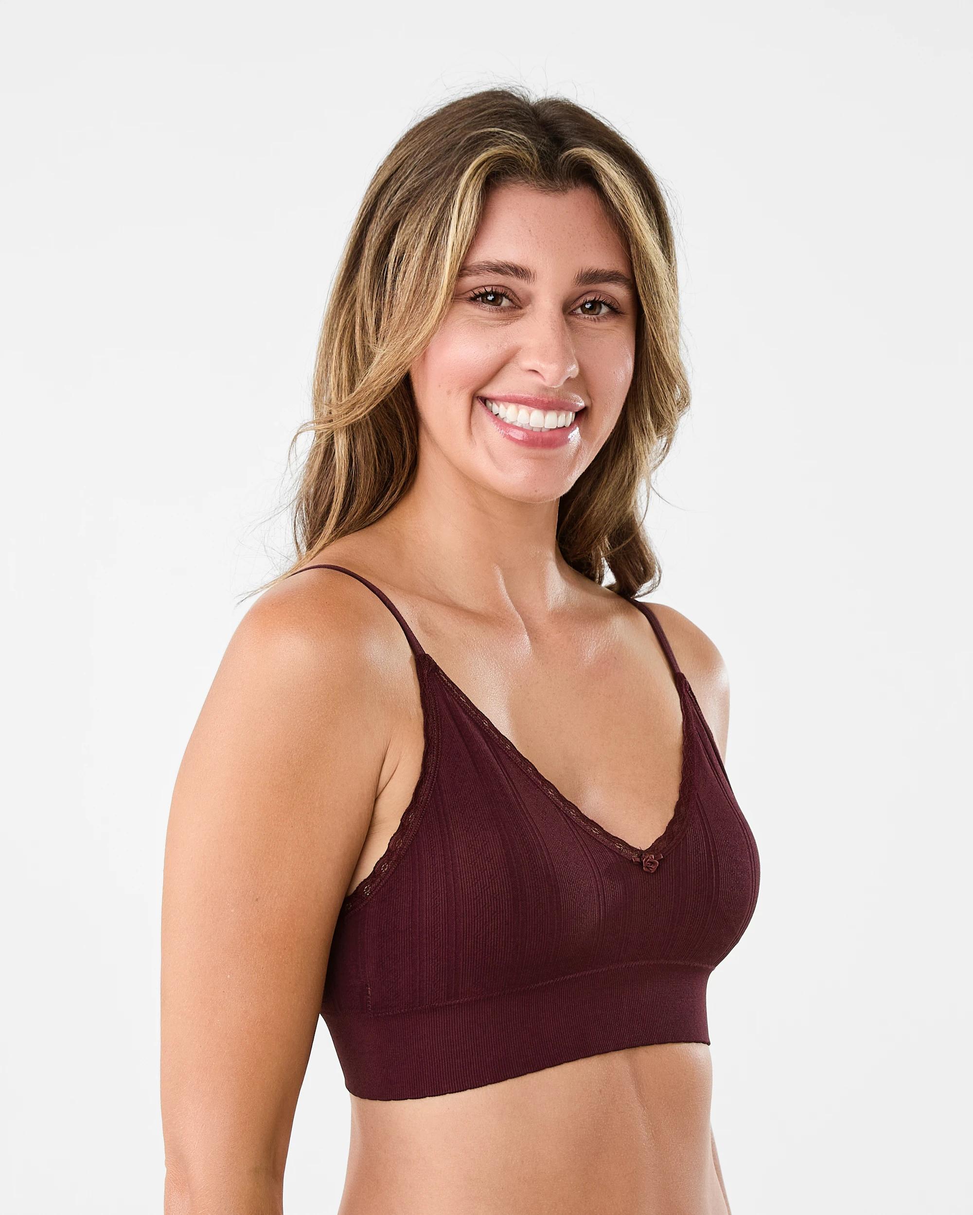 5 2 Pack Seamfree Rib Bralette Wntr Rose, 5 of 9