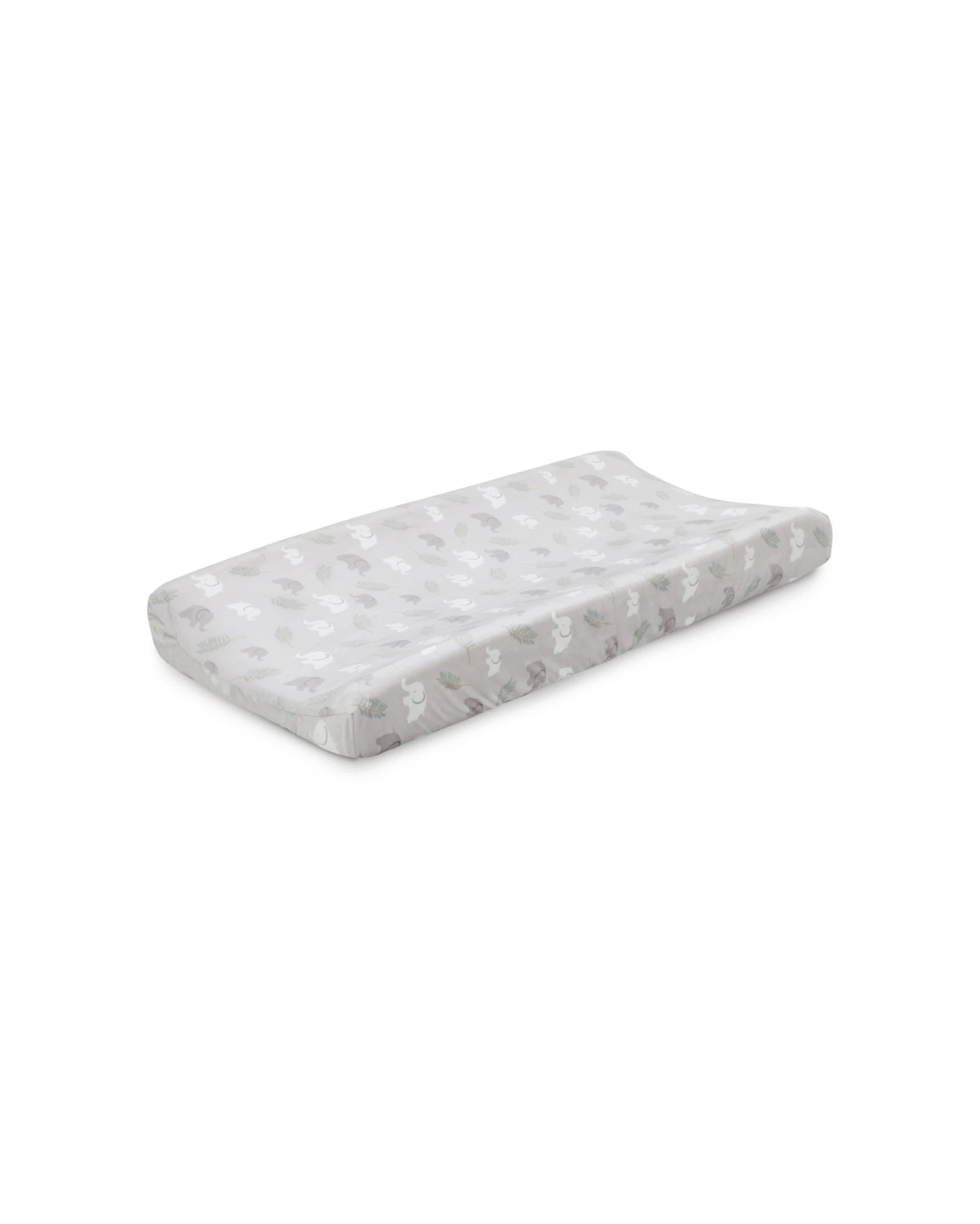 1 Little Haven Change Pad Cover Velour Polyester All Around Elastic Elephant - Grey, 1 of 3