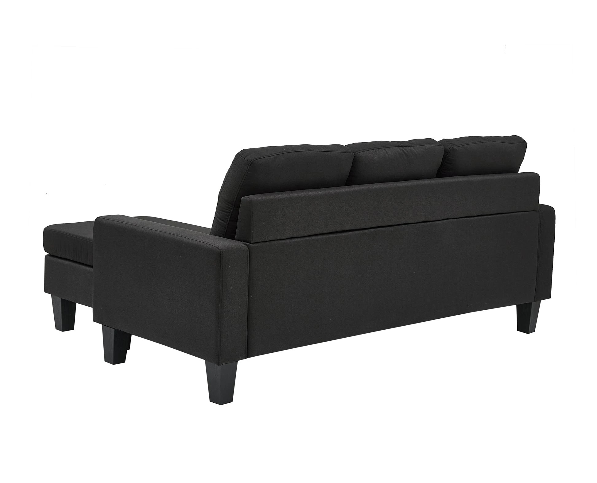 5 Foret 3 Seater Sofa Modular Corner Lounge Couch Modern Ottoman Fabric Black, 5 of 9