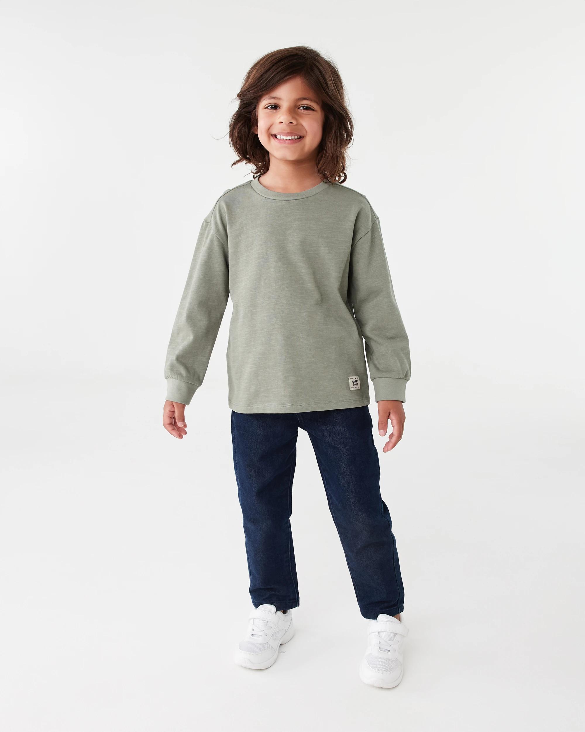 5 Long Sleeve Textured T-shirt Mnr Khk, 5 of 6