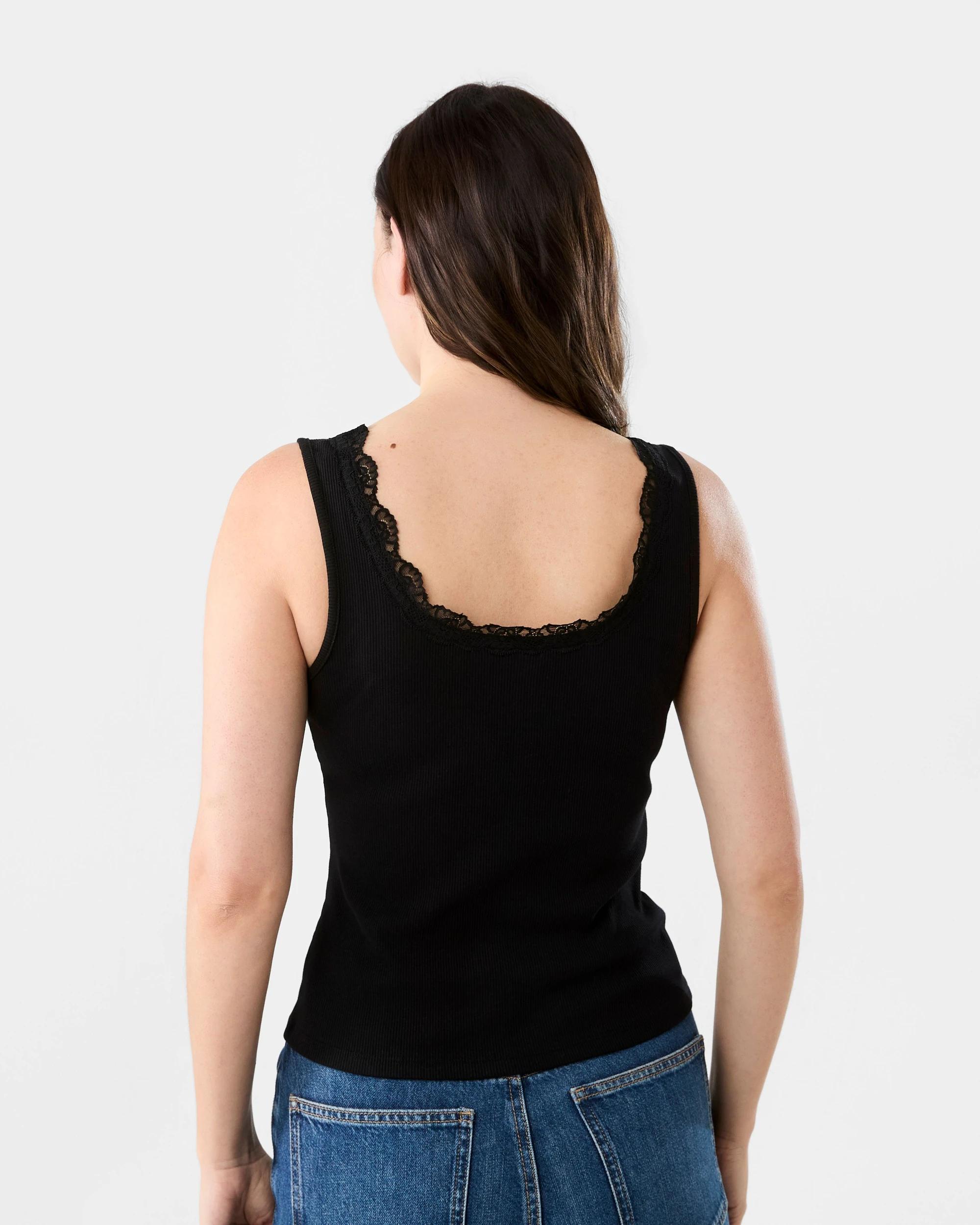 3 Sleeveless Rib Tank Black, 3 of 5
