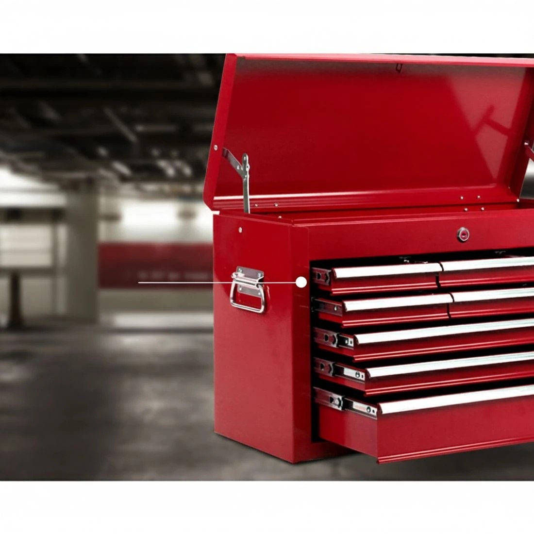 4 Giantz 9 Drawer Tool Box Cabinet Chest Toolbox Storage Garage Organiser - Red, 4 of 5