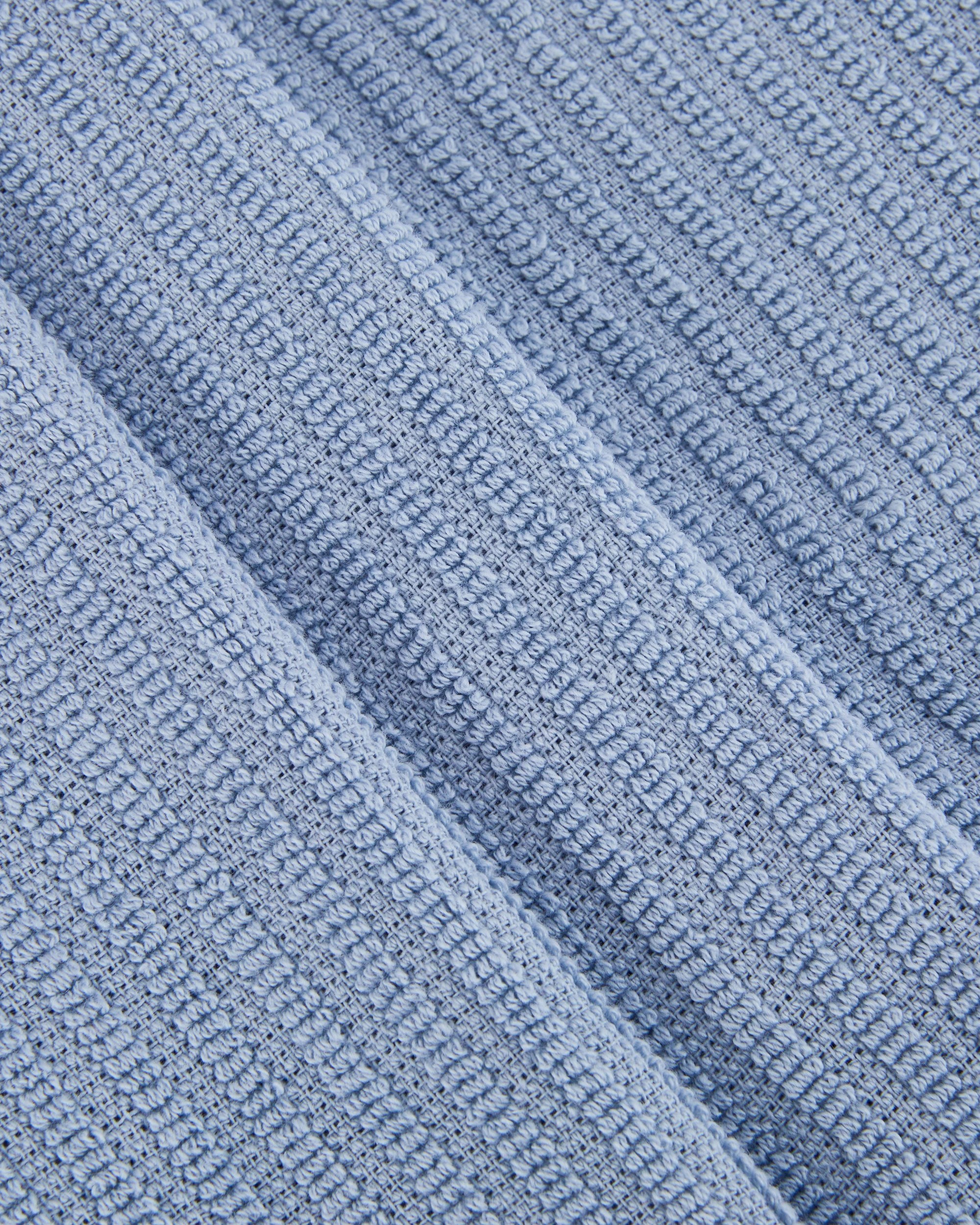 2 3 Pack Blue Ribbed Terry Tea Towels, 2 of 4