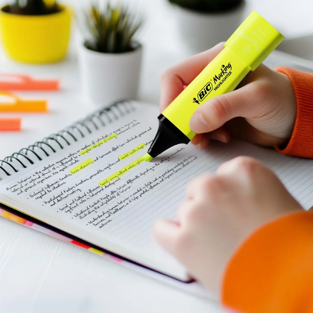 3 Bic Tank Marking Highlighter Yellow, 3 of 5