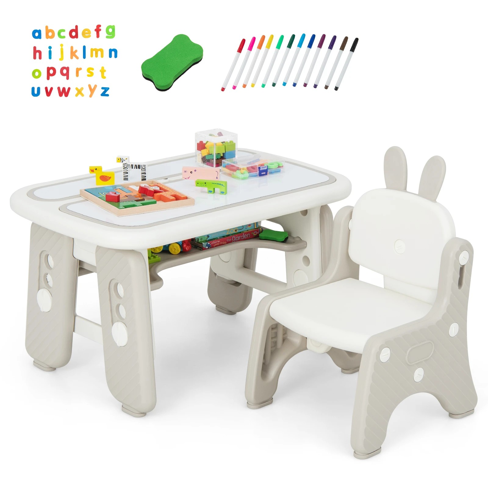 1 Costway Table Chair Set Art Play Desk Chair, 1 of 1