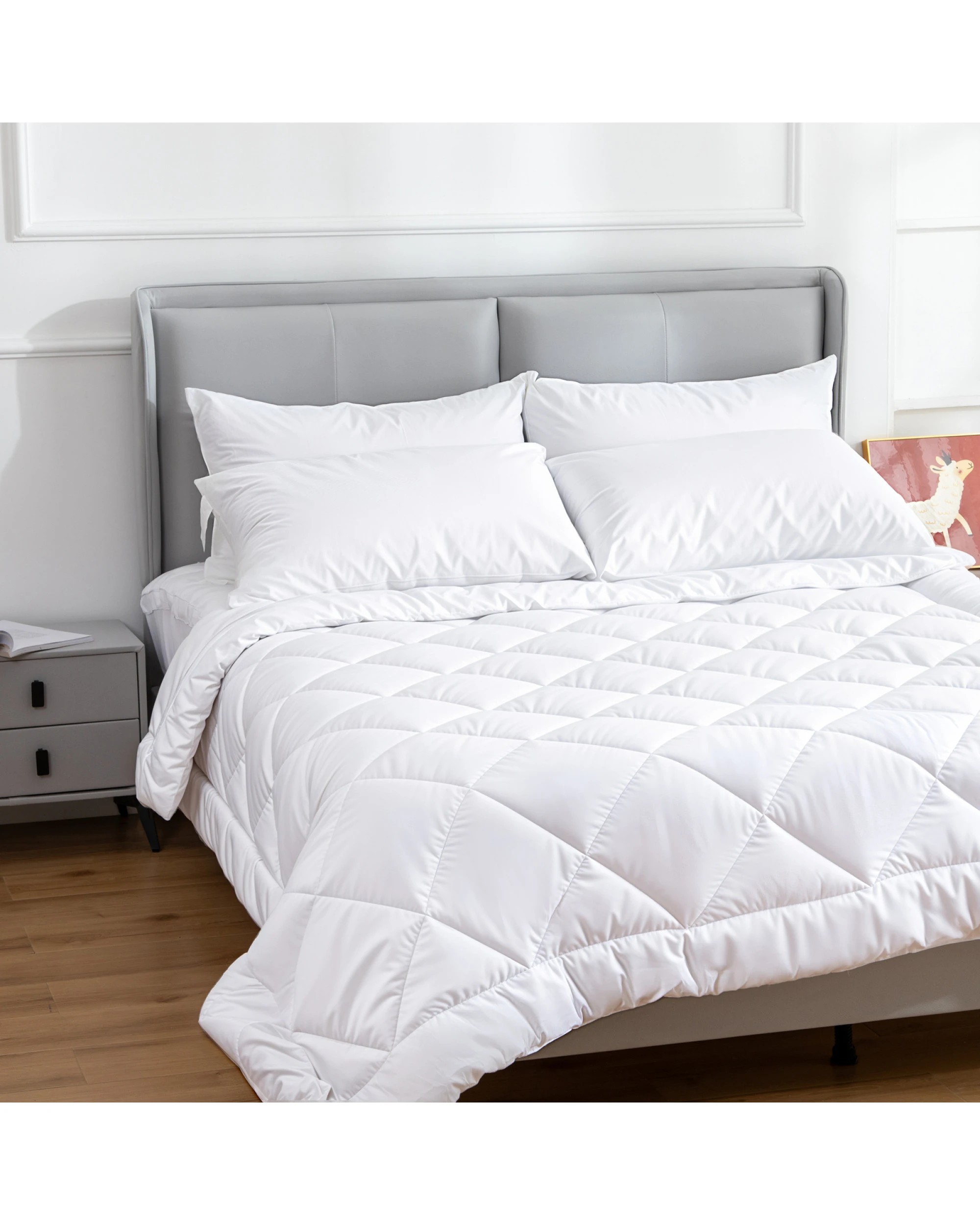 7 Hacienda 100 Percent Cotton Pillow Cover with 800g Poly Fill Hypoallergenic, Antibacterial, and Cooling Technology 4 PK, 7 of 7