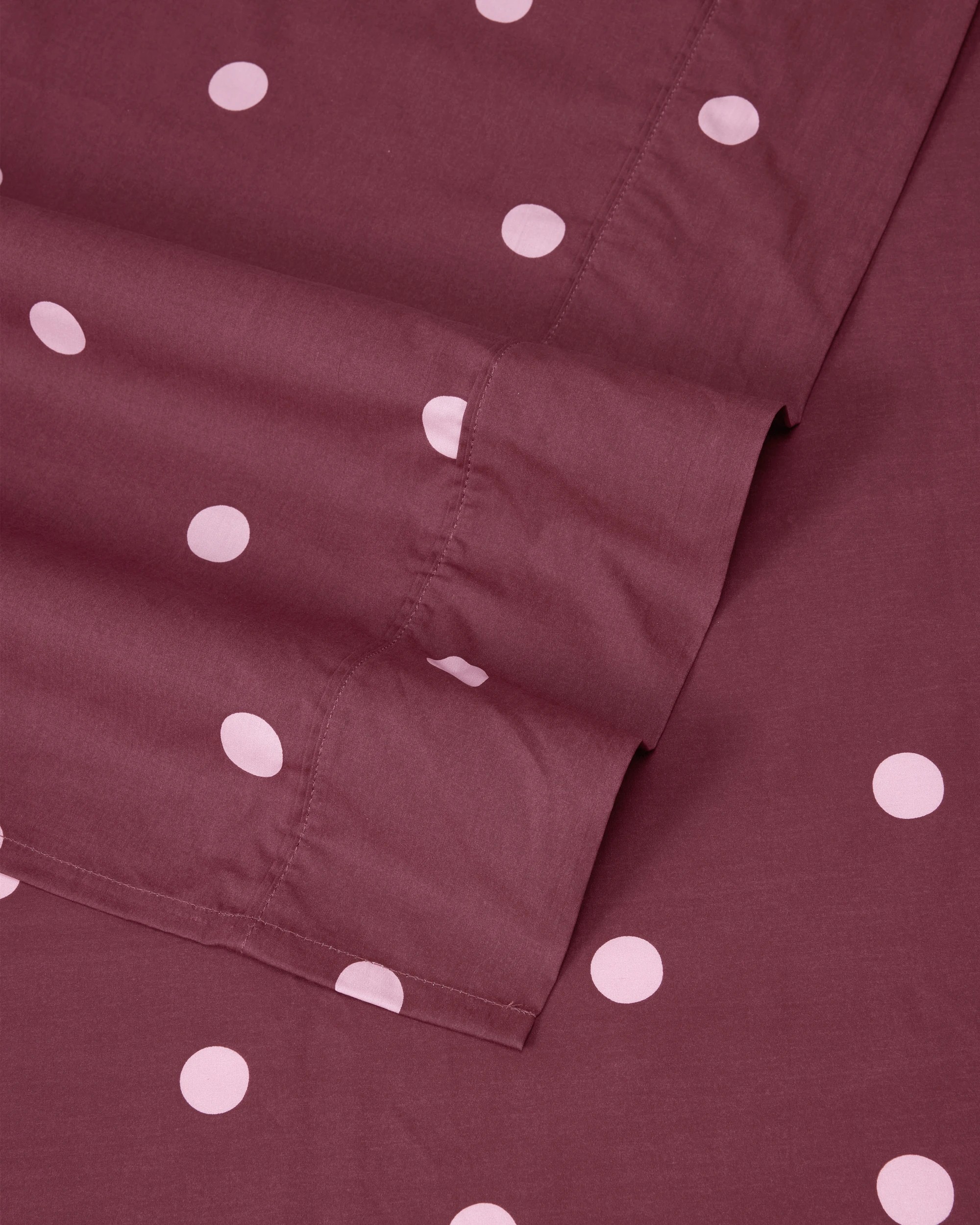 4 250 Thread Count Polka Dot Cotton Sheet Set - Queen Bed, Fig and Pink, 4 of 5