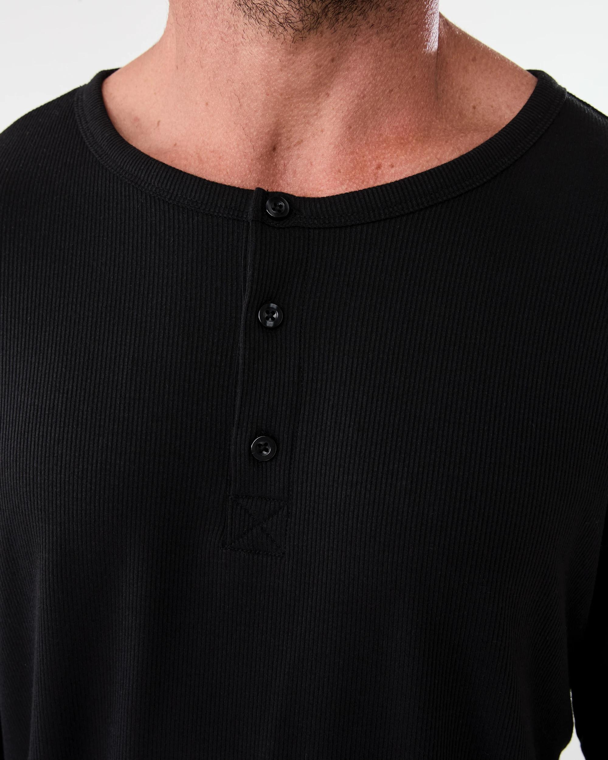5 Long Sleeve Rib Top Black, 5 of 7
