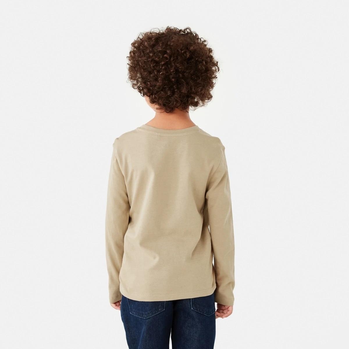2 Long Sleeve Print T-shirt Beige Bear, 2 of 8
