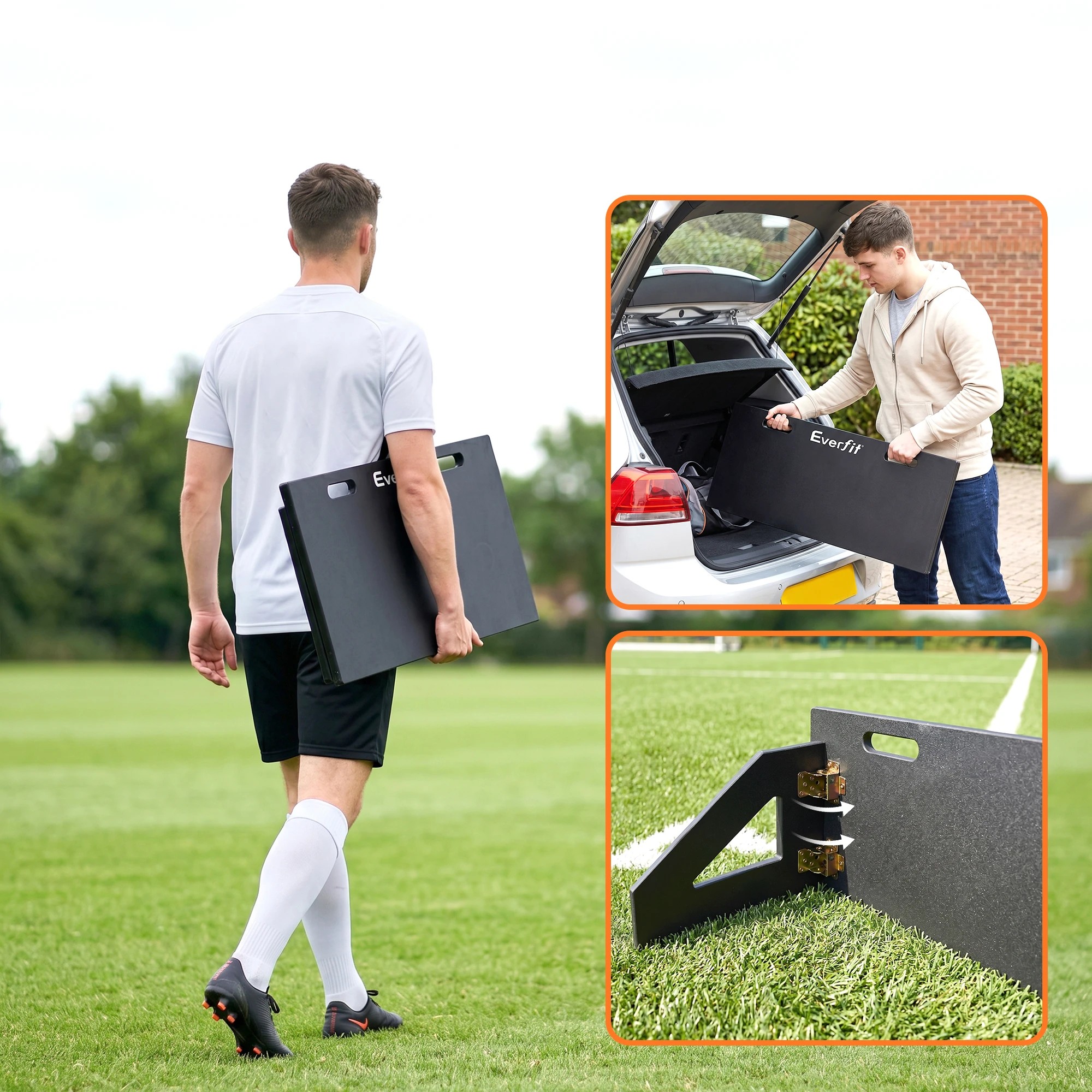 6 Everfit Soccer Rebounder Board 80cm x 30cm Football Rebound Wall with 2 Angles - Black, 6 of 9