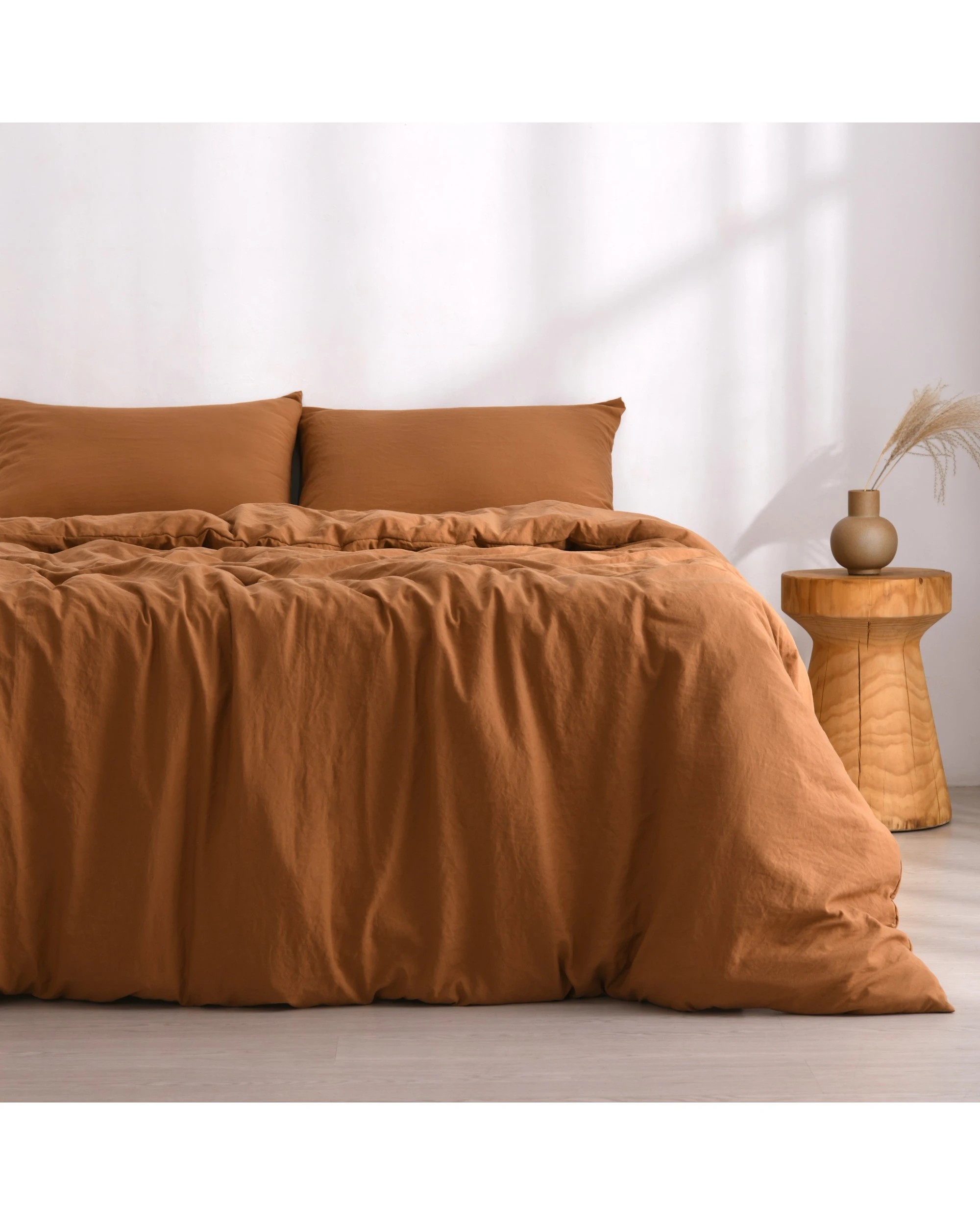 2 Dreamaker Superfine Washed Microfibre Quilt Cover Set - Double Bed - Rust, 2 of 7