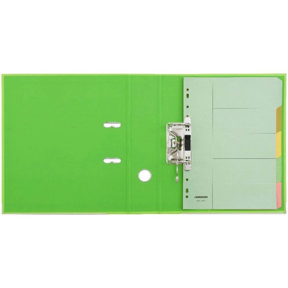 5 J.Burrows A4 Lever Arch 2-Ring Binder Gloss Green, 5 of 6