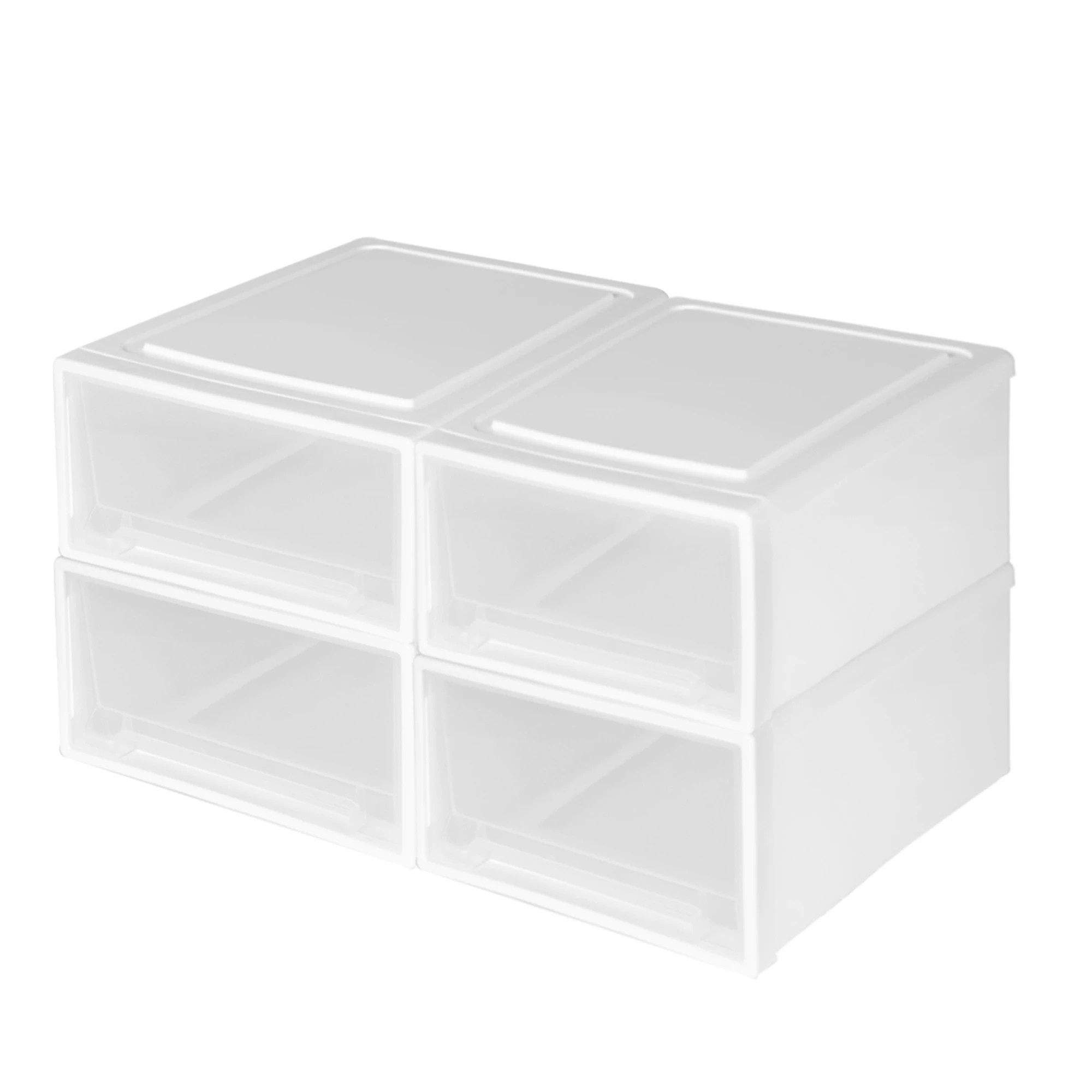3 Traderight 4 Pcs 32L Multi Purpose Storage Bin Box with Drawer - White, 3 of 7