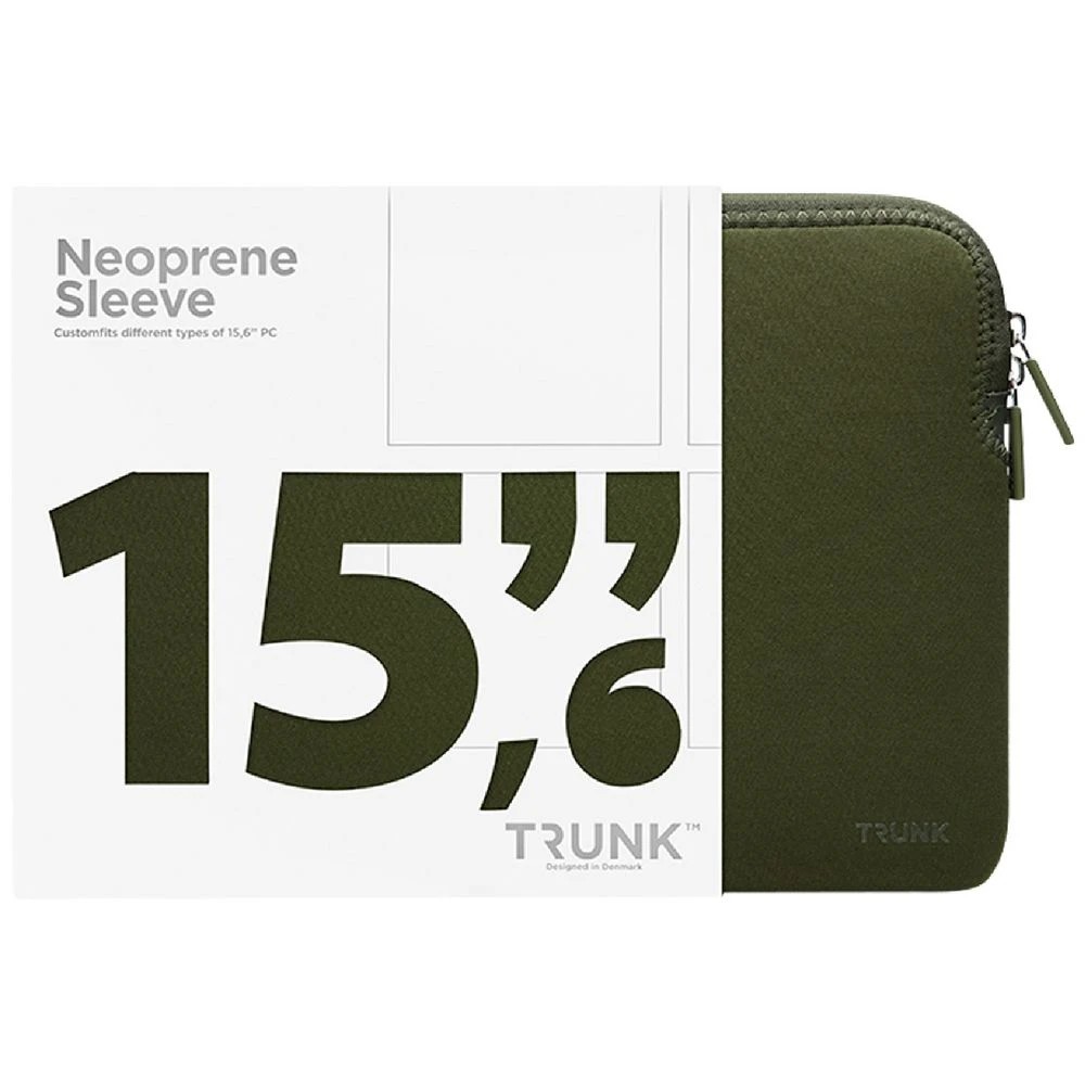 1 TRUNK Neoprene Laptop Sleeve 15.6" Olive, 1 of 8