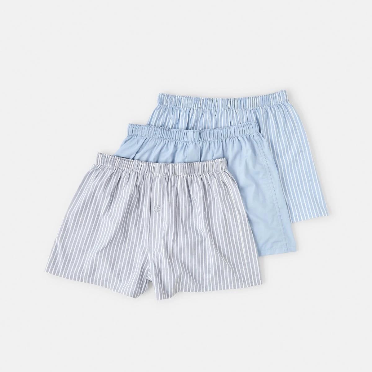 1 3 Pack Alpha Classic Woven Boxers SHAVE STRIPE, 1 of 7