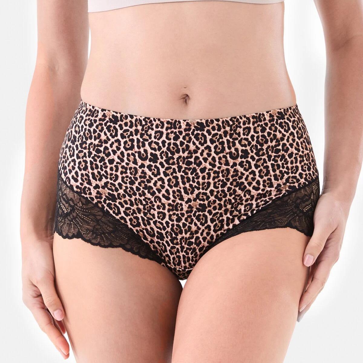 4 3 Pack No Show Lace Full Briefs LEOPARD, PINK CHALK, LIGHT FAWN, 4 of 8