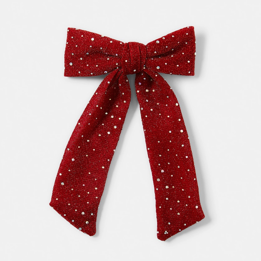 1 Red Christmas Jewel Bow Hair Clip, 1 of 4