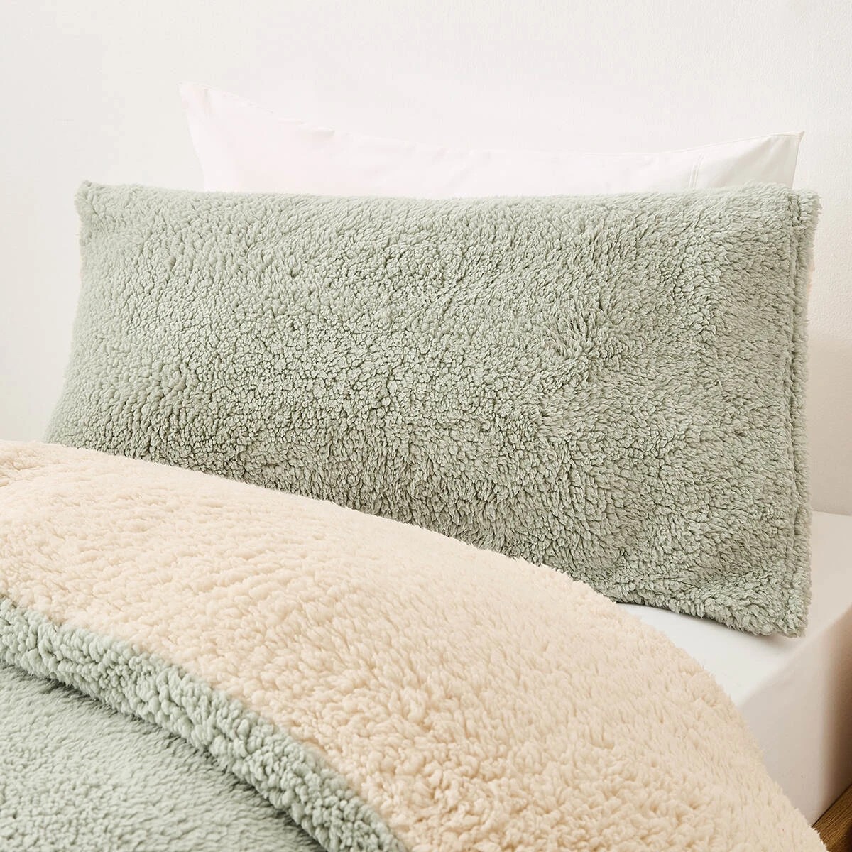 3 Teddy Fleece Reversible Quilt Cover Set - Single Bed, Sage, 3 of 7