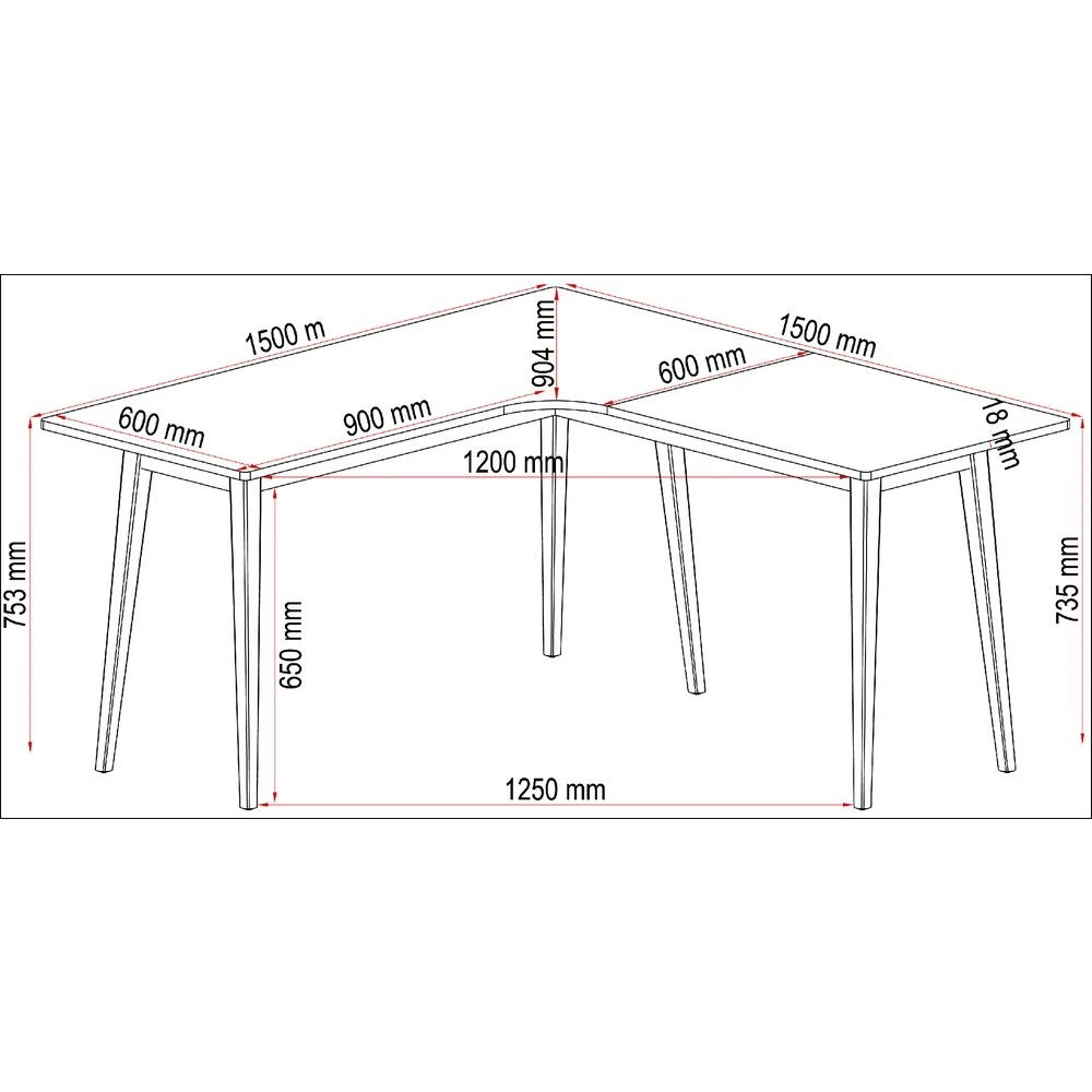 7 Copenhagen Solid Timber 1500 x 1500mm Corner Desk Desks, Tables and Workstations, 7 of 9