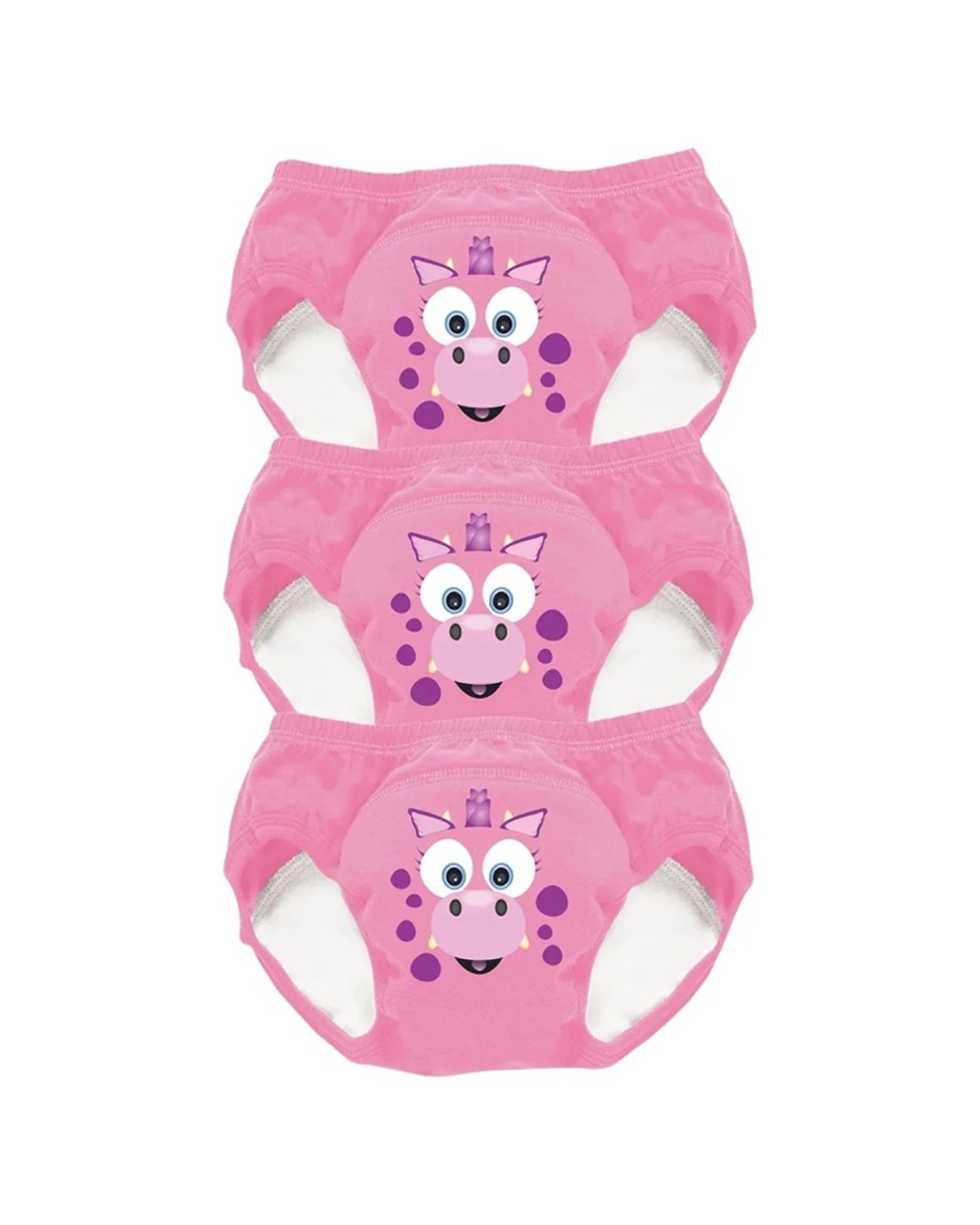 1 My Carry Potty 3pc Toddler Toilet Training Cotton Pants Dragon 2-3y - Pink, 1 of 2