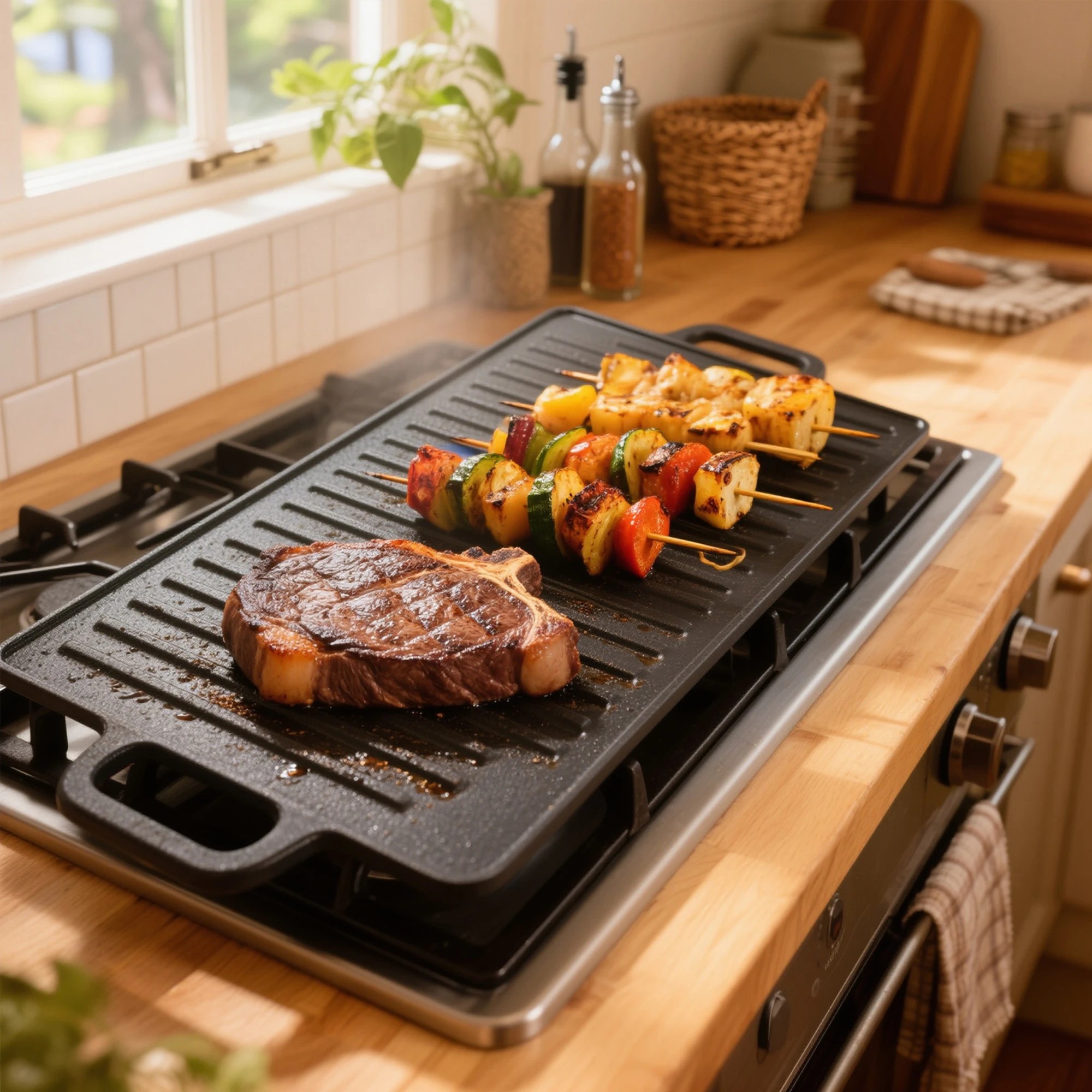 8 Toque 49.5cm Reversible Cast Iron Pan, 8 of 9