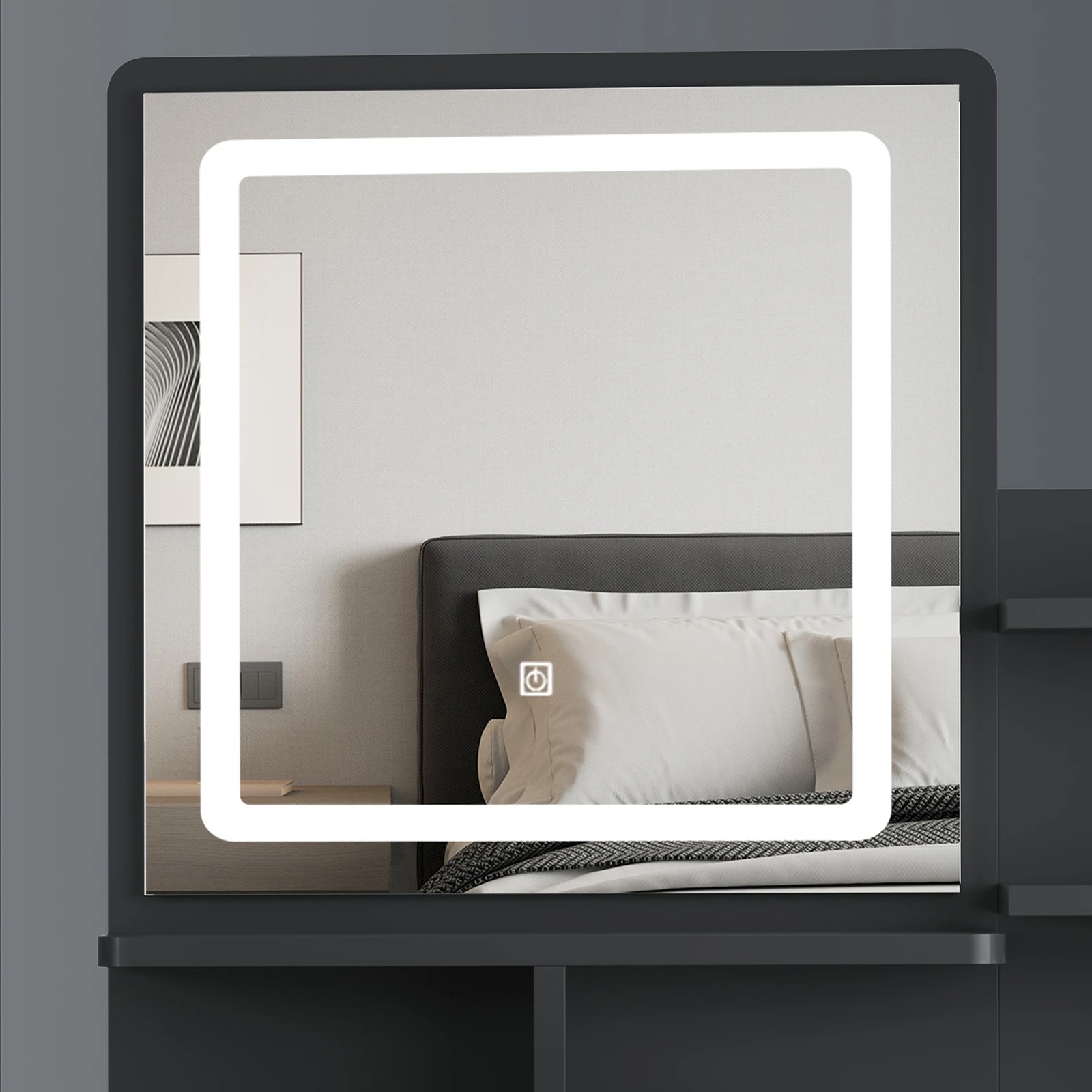 8 Alfordson Dressing Table Stool Set LED Makeup Mirror Vanity Desk Drawers - Black, 8 of 10