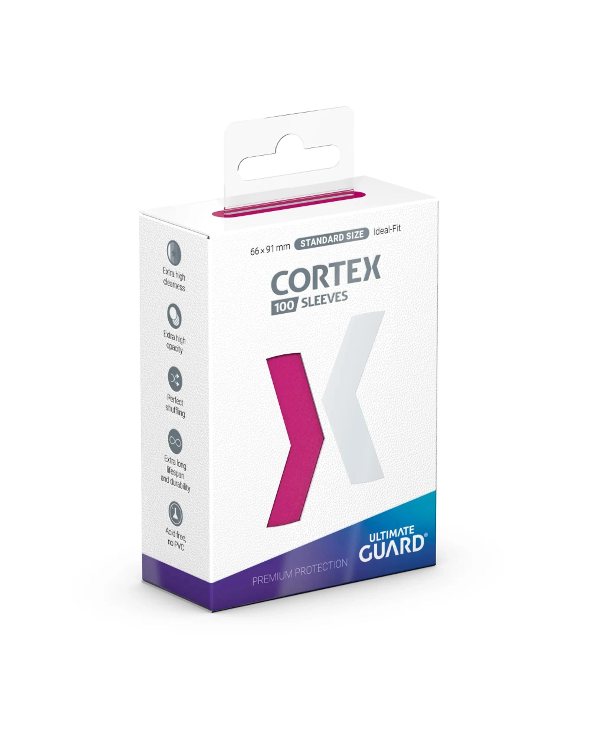 1 Ultimate Guard Cortex Standard Sleeves 100 Pack - Pink, 1 of 2