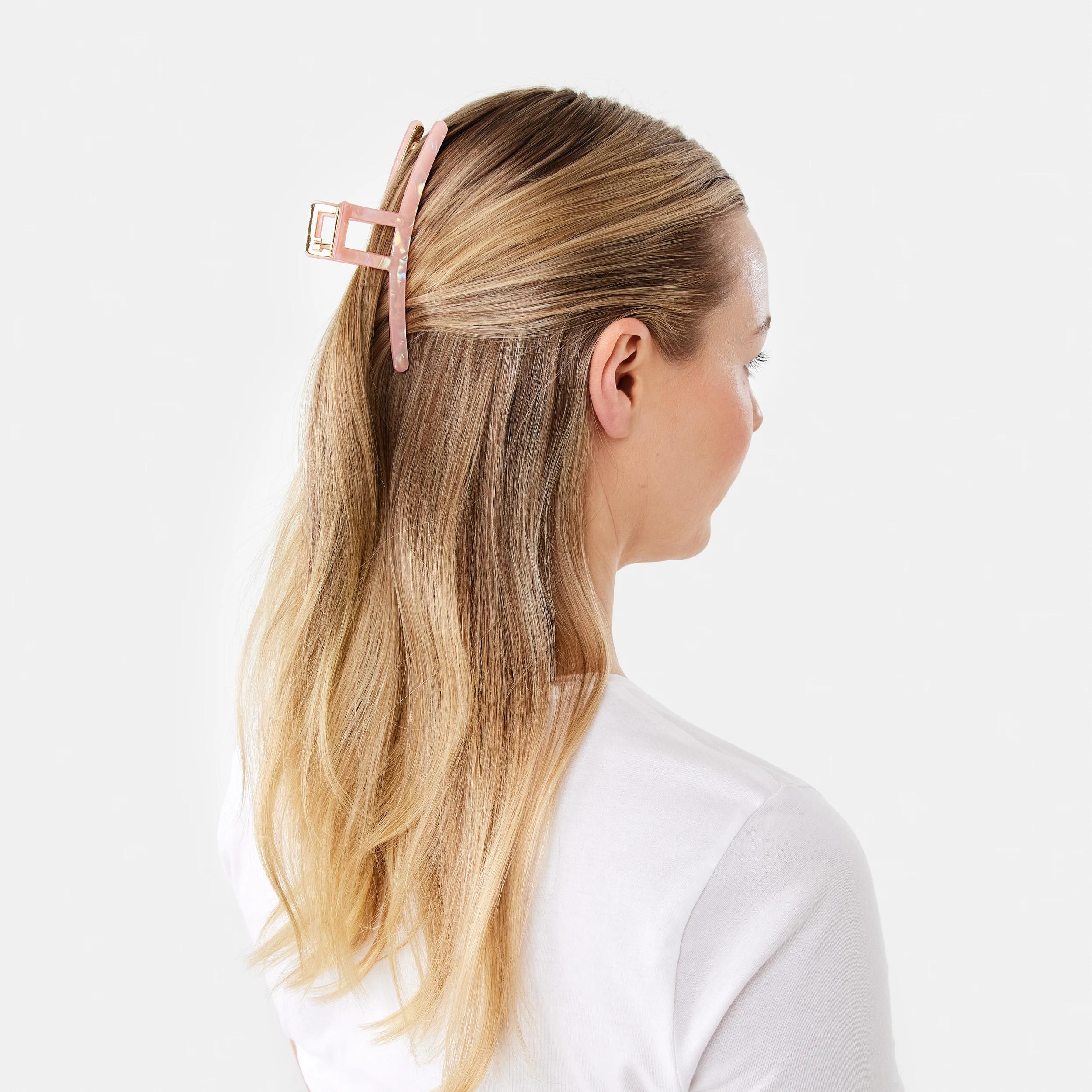 3 Pink Resin Claw Hair Clip Pink, 3 of 4