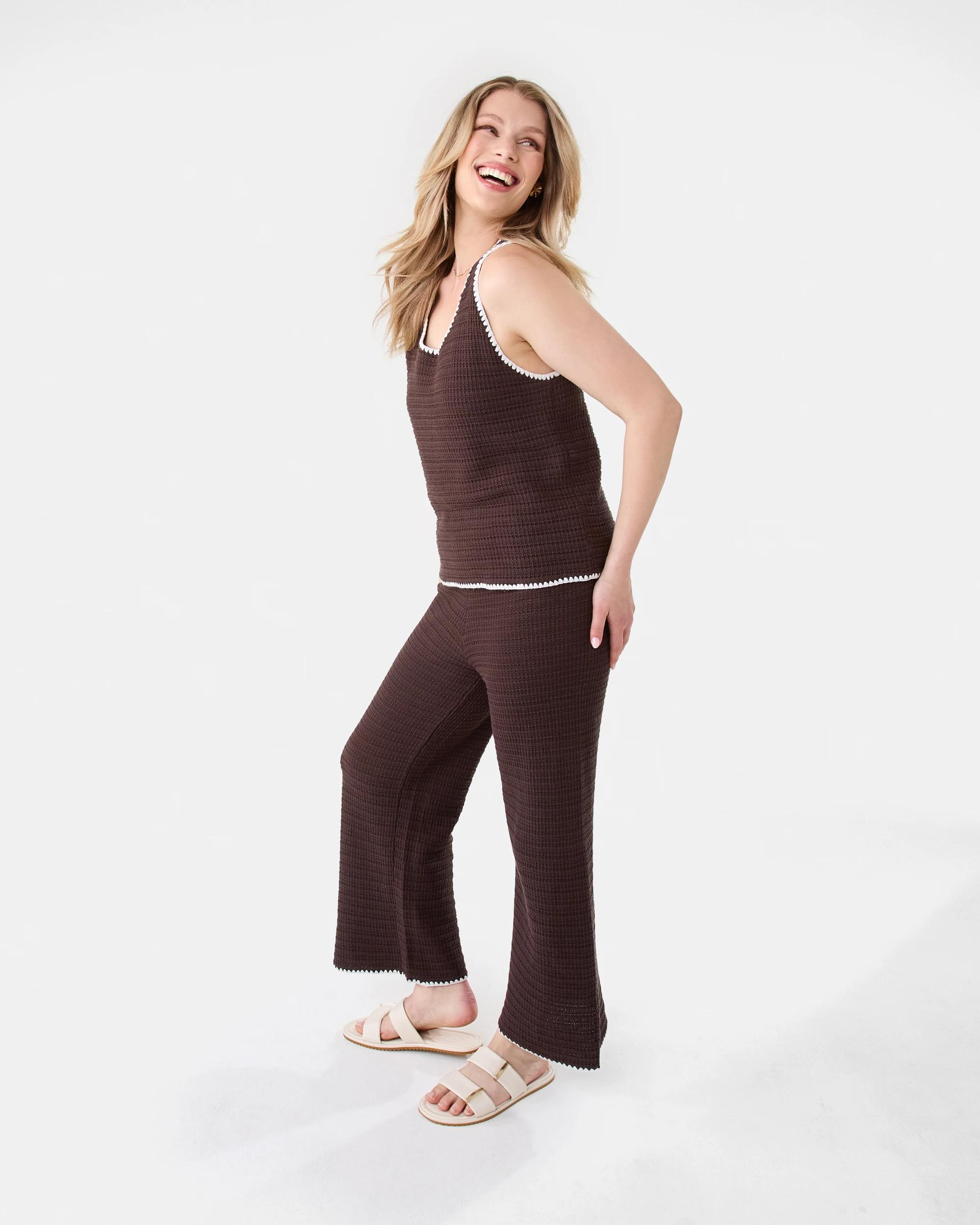 3 Stitch Edge Crochet Tank Melt Brown, 3 of 10
