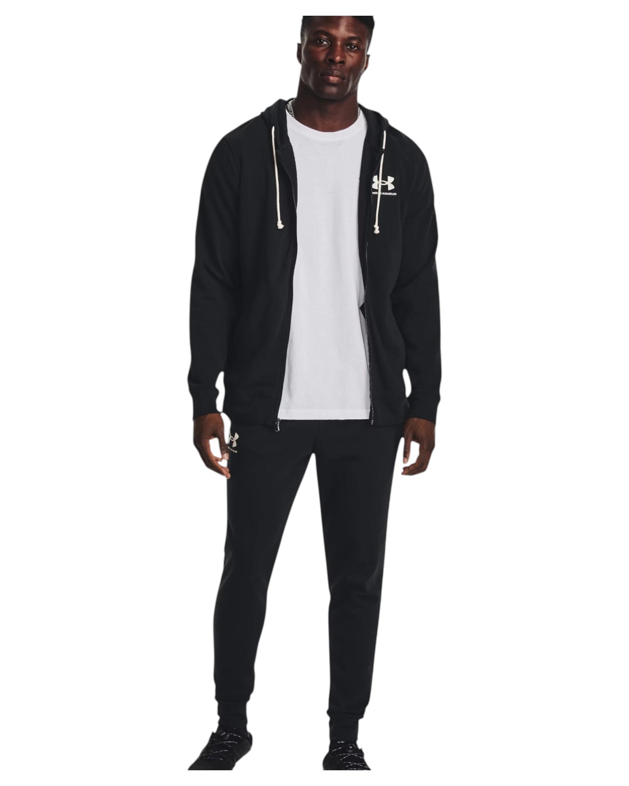 5 Under Armour Mens Rival Terry Jogger Pants Black Trackies BLACK, 5 of 6