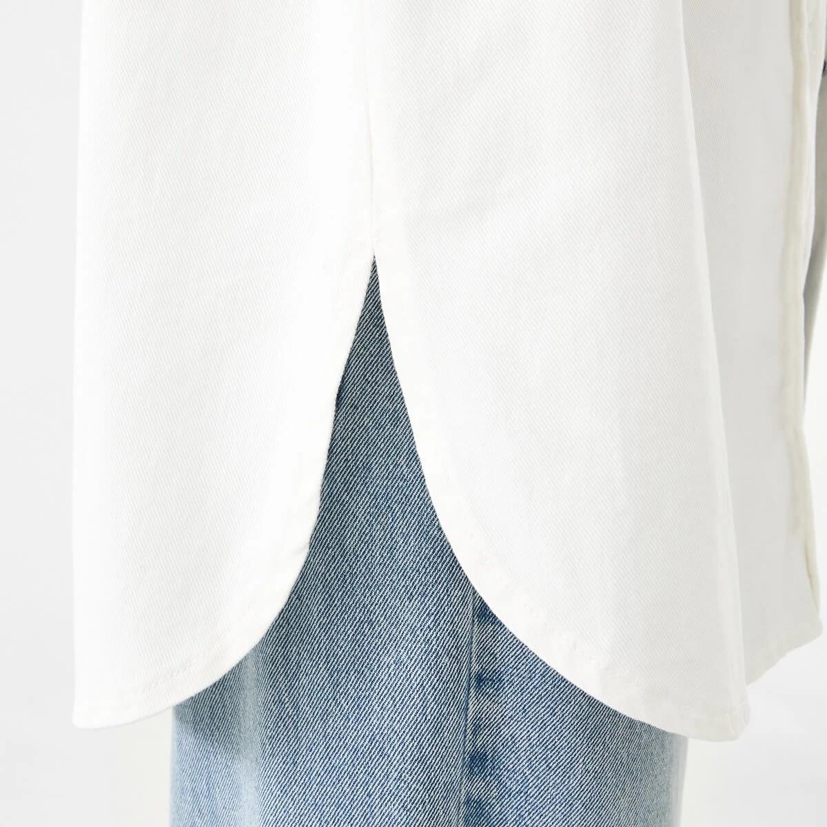 9 Long Sleeve Denim Shirt Ecru, 9 of 9
