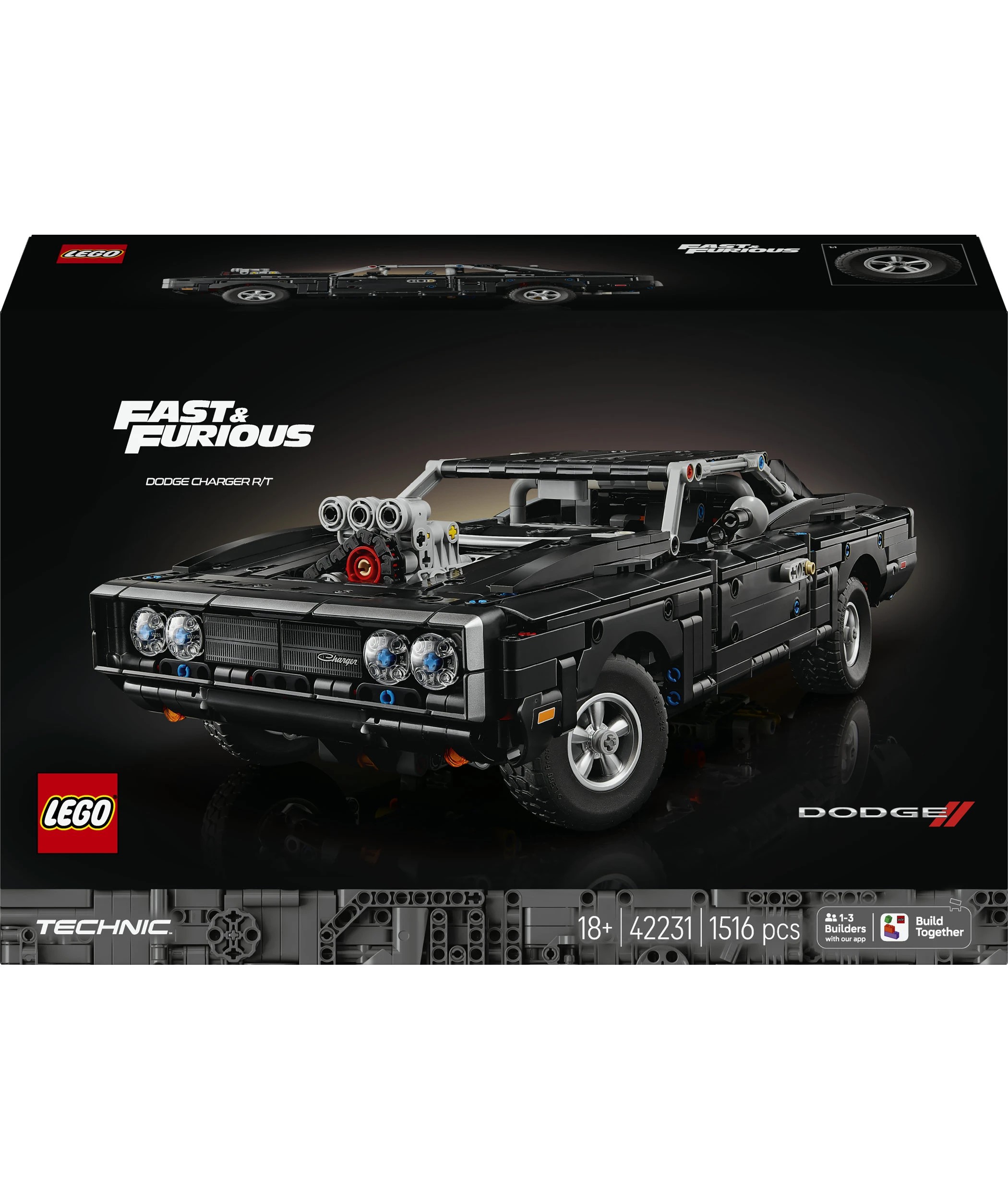 1 LEGO Technic Fast and Furious Dodge Charger R/T Car 42231, 1 of 10