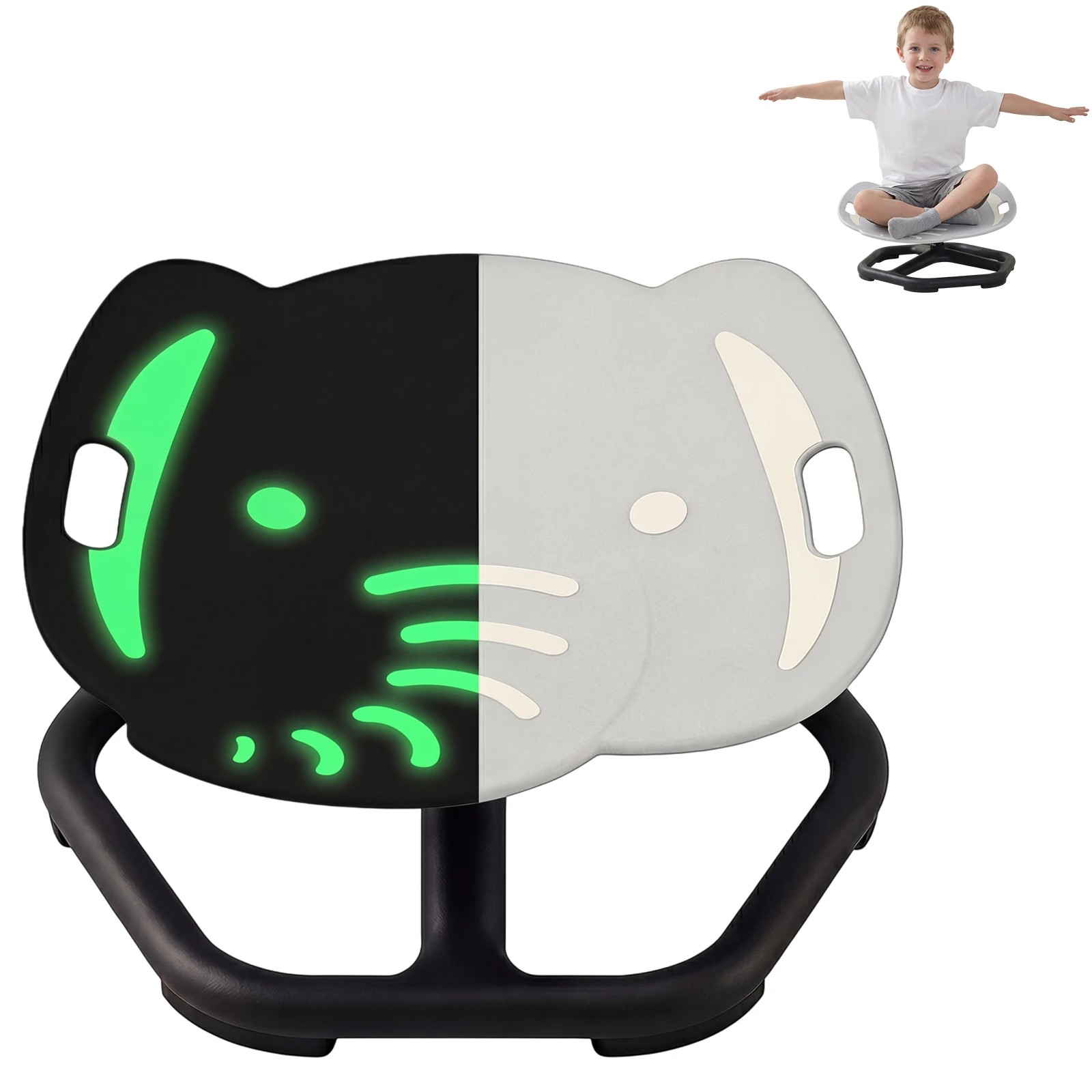 3 Advwin Sensory Spinning Chair Toddler Sensory Chair Swivel  - Grey, 3 of 8