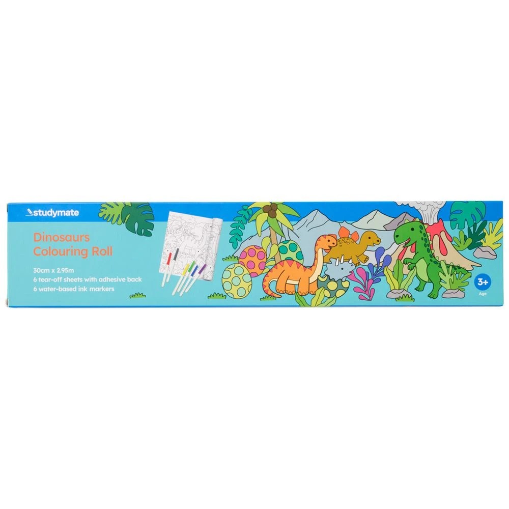 4 Colouring Paper Roll Set 30cm x 2.95m Dinosaurs, 4 of 5