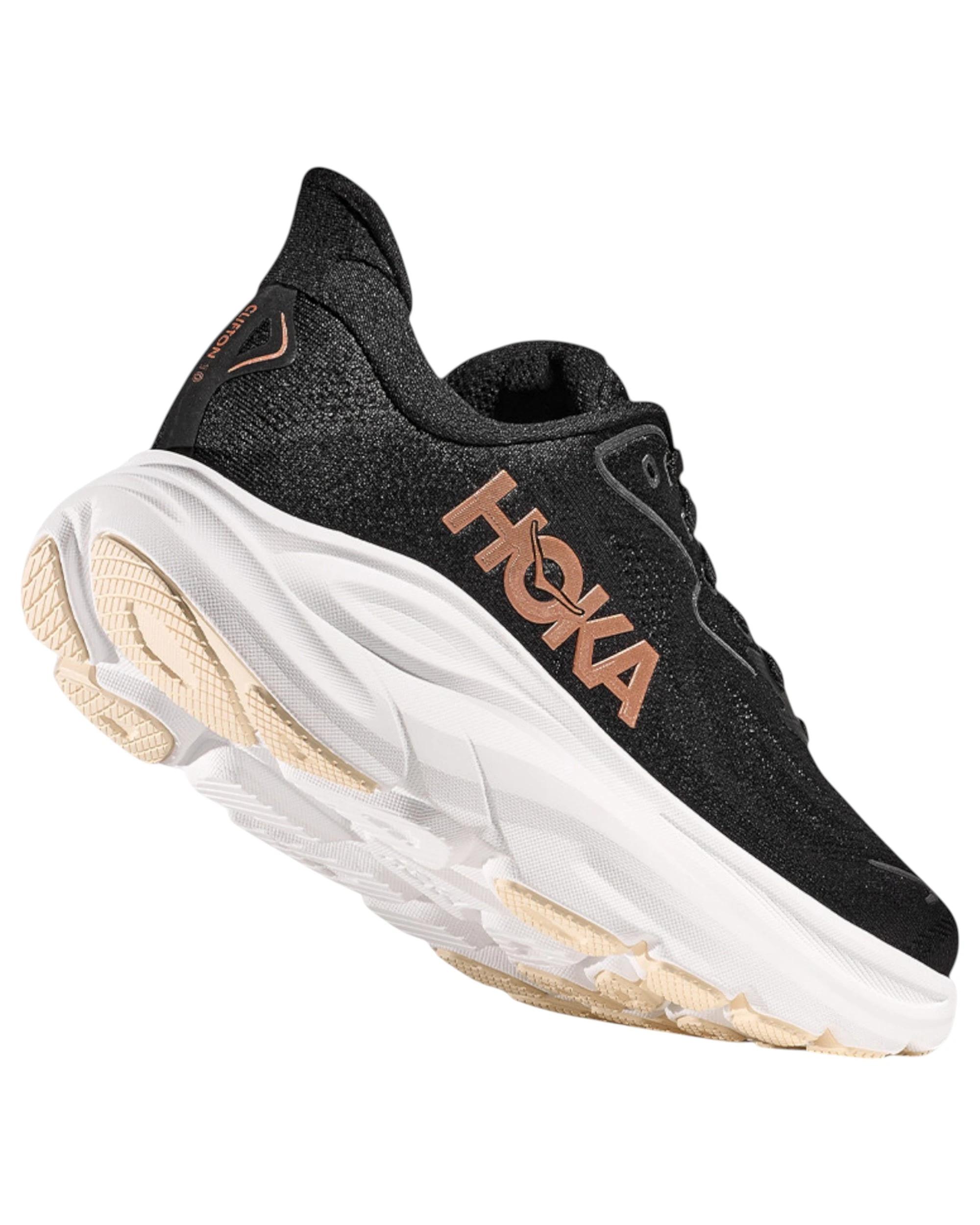 7 Hoka Womens Clifton 10 Athletic Running Shoes BLACK/ROSE GOLD, 7 of 8