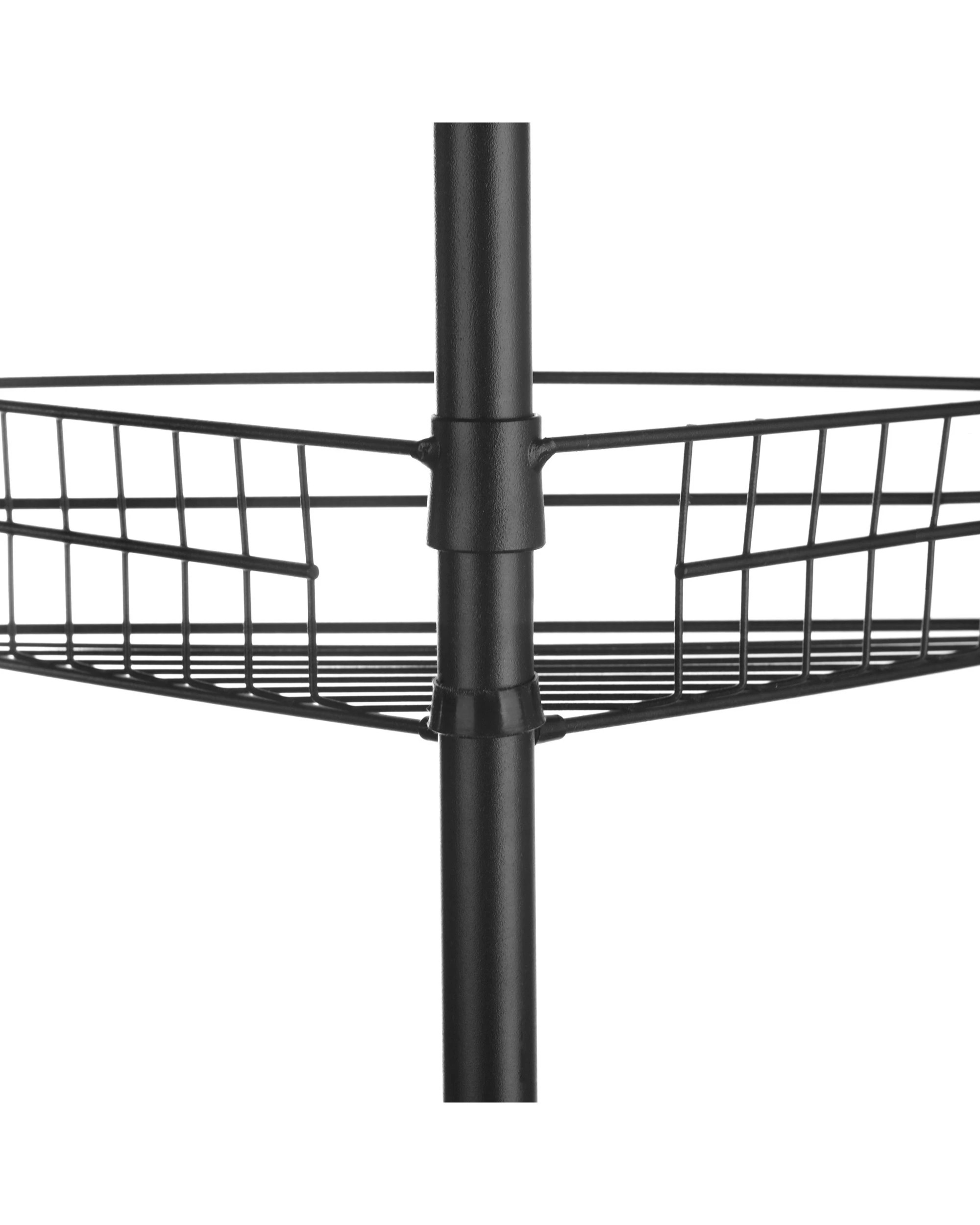 5 Sherwood Home Adjustable Telescopic 4 Tier Corner Shower Caddy Rack - Black, 5 of 9