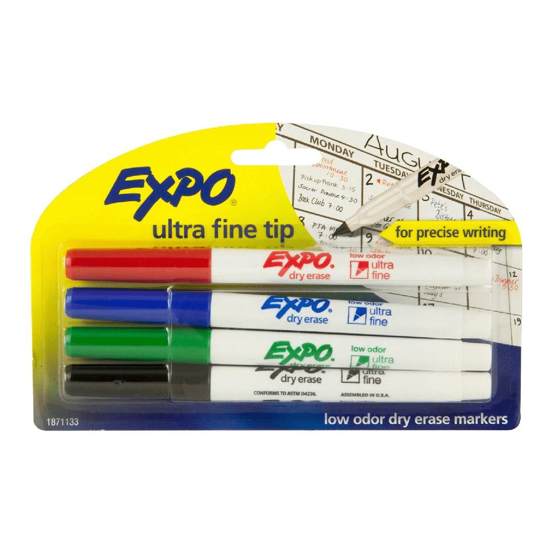 1 Expo Ultra Fine Whiteboard Markers Bullet Assorted 4 Pack, 1 of 4