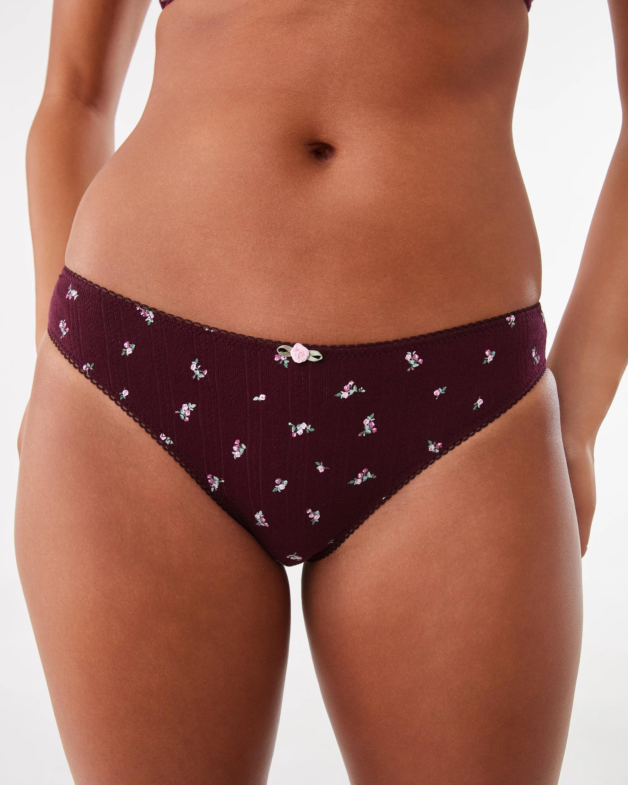 4 3 Pack Pointelle Cheeky Bikini Briefs Vlvt Ditsy, 4 of 10