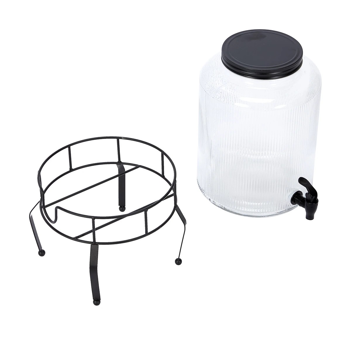 4 Embossed Line Drink Dispenser with Stand, 4 of 5