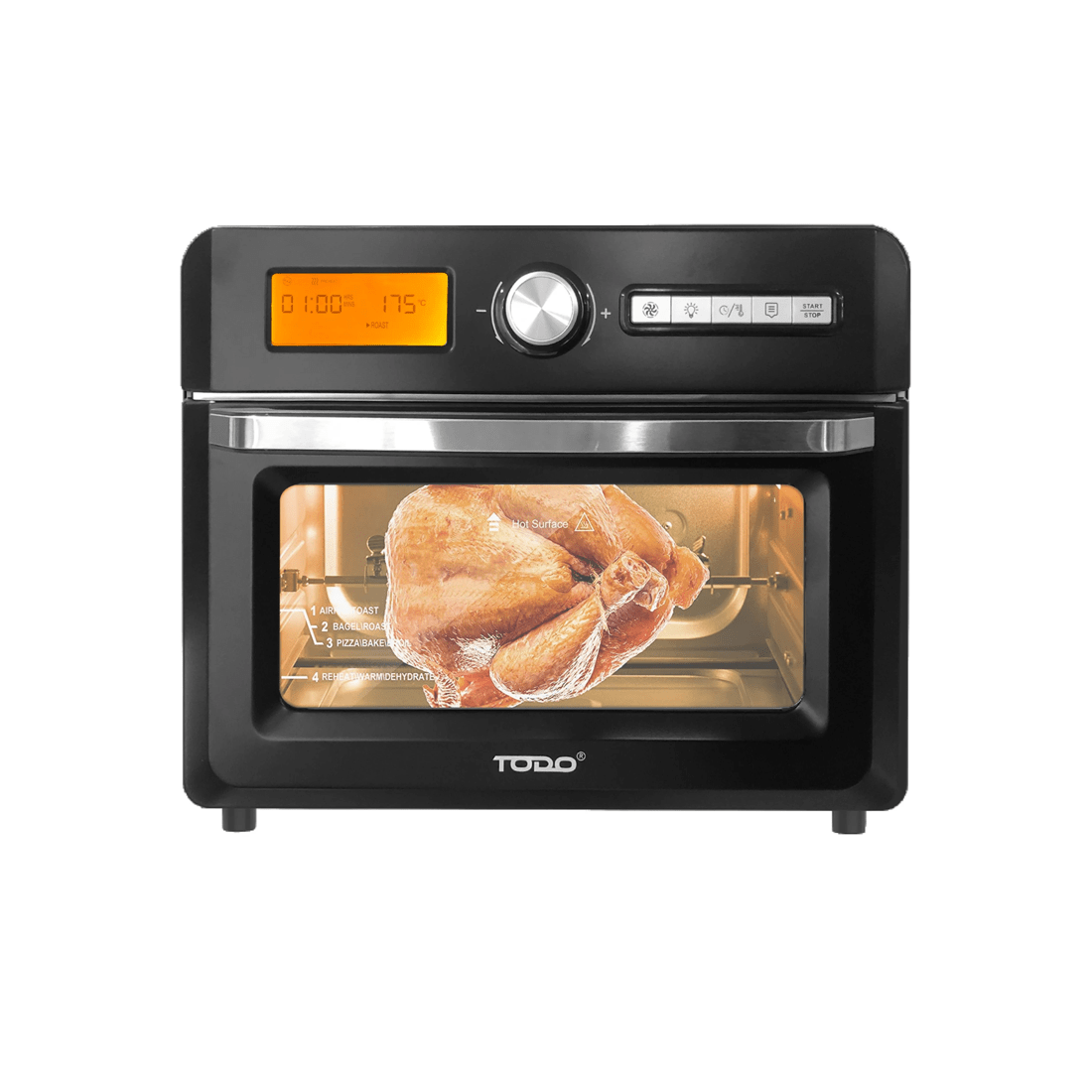 7 TODO 18L Air Fryer Oven Grill 1550W Rotisserie Fan Forced Dehydrator Toaster, 7 of 10