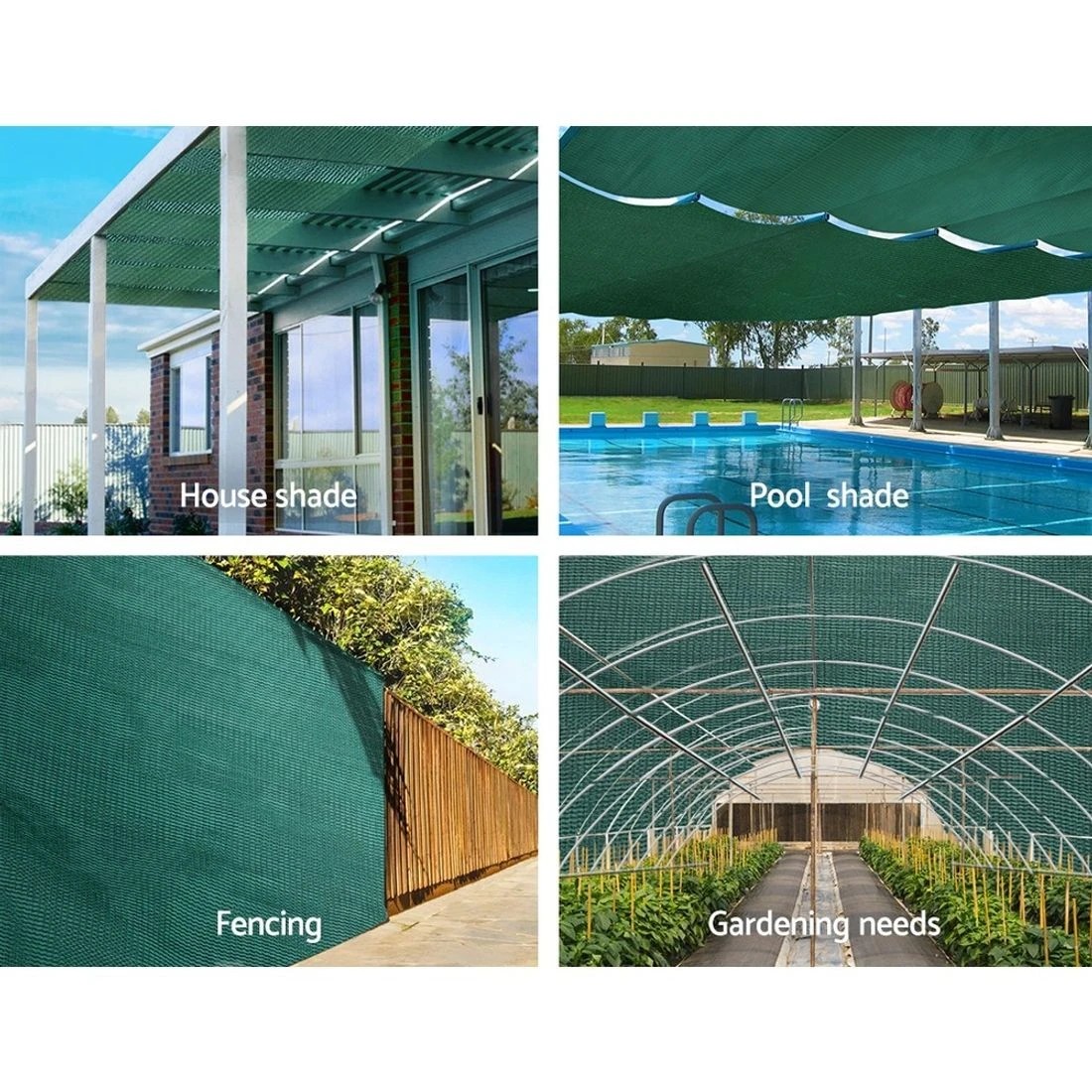 2 Instahut 30% Shade Cloth 1.83x30m Shadecloth Wide Heavy Duty Green - Green - Green, 2 of 5