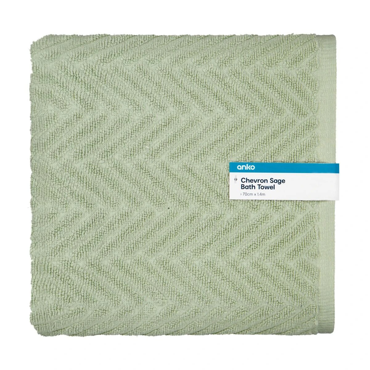 5 Chevron Cotton Bath Towel - Sage, 5 of 6