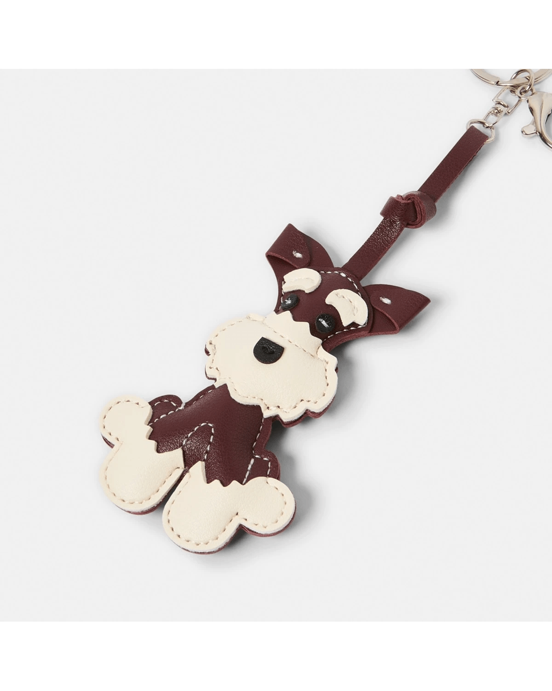 2 PU Dog Bag Charm Keyring - Brown and Silver Tone, 2 of 3