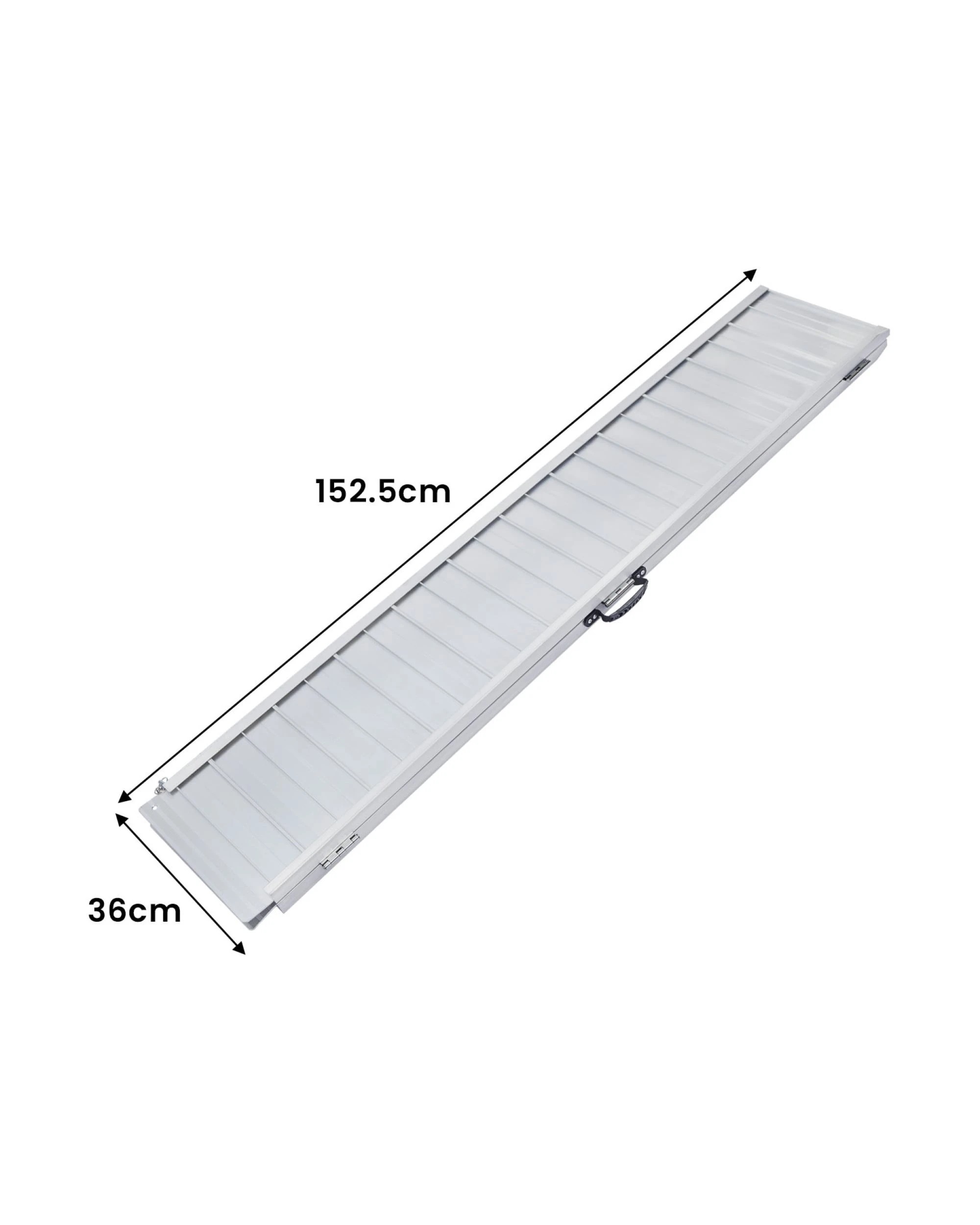 3 Kartrite 5ft Foldable Aluminium Wheelchair Ramp 275kg Capacity Portable Anti-Slip Mobility Ramp with Handle - Metallic, 3 of 7