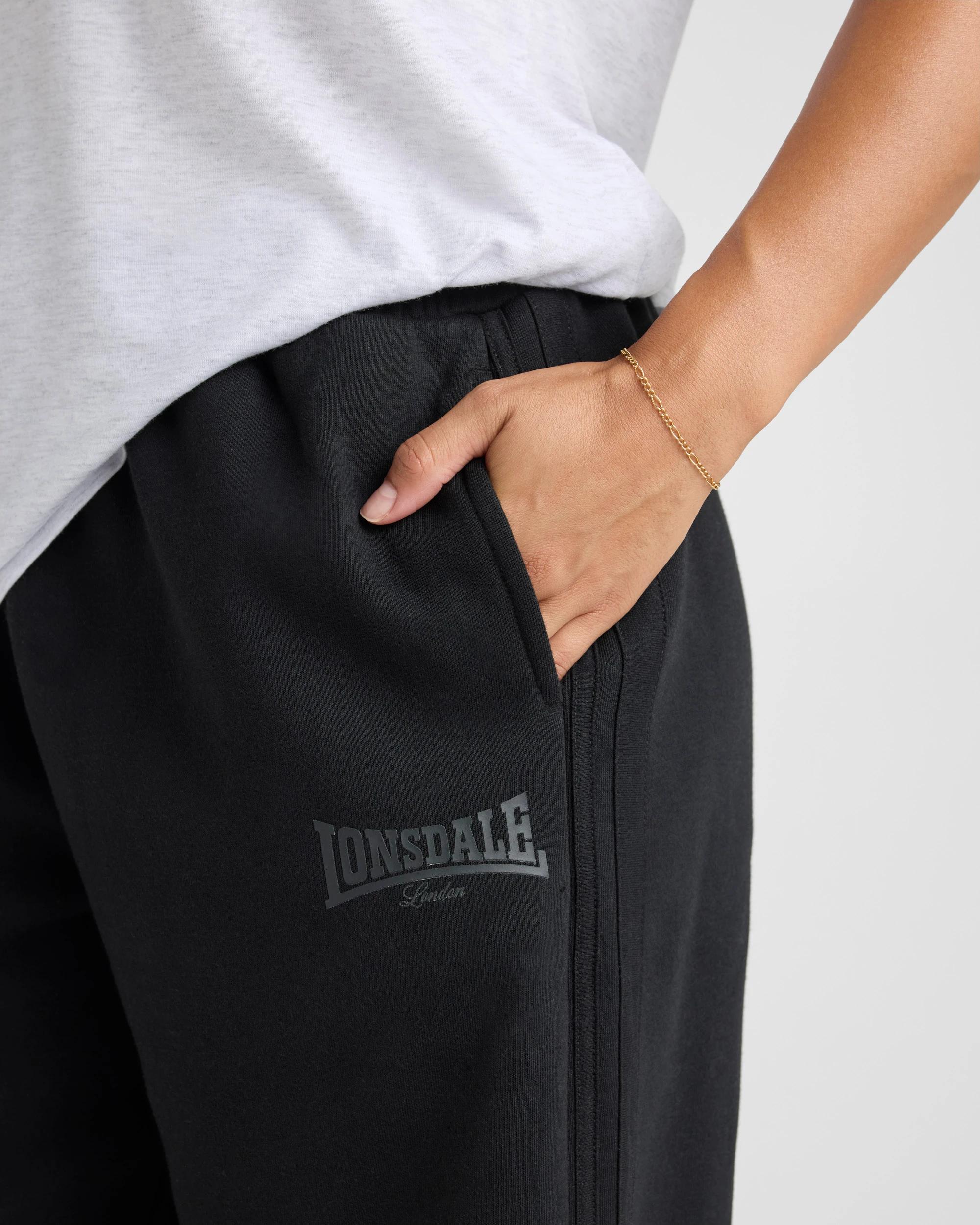 3 Lonsdale London Straight Leg Trackpants BLACK, 3 of 5