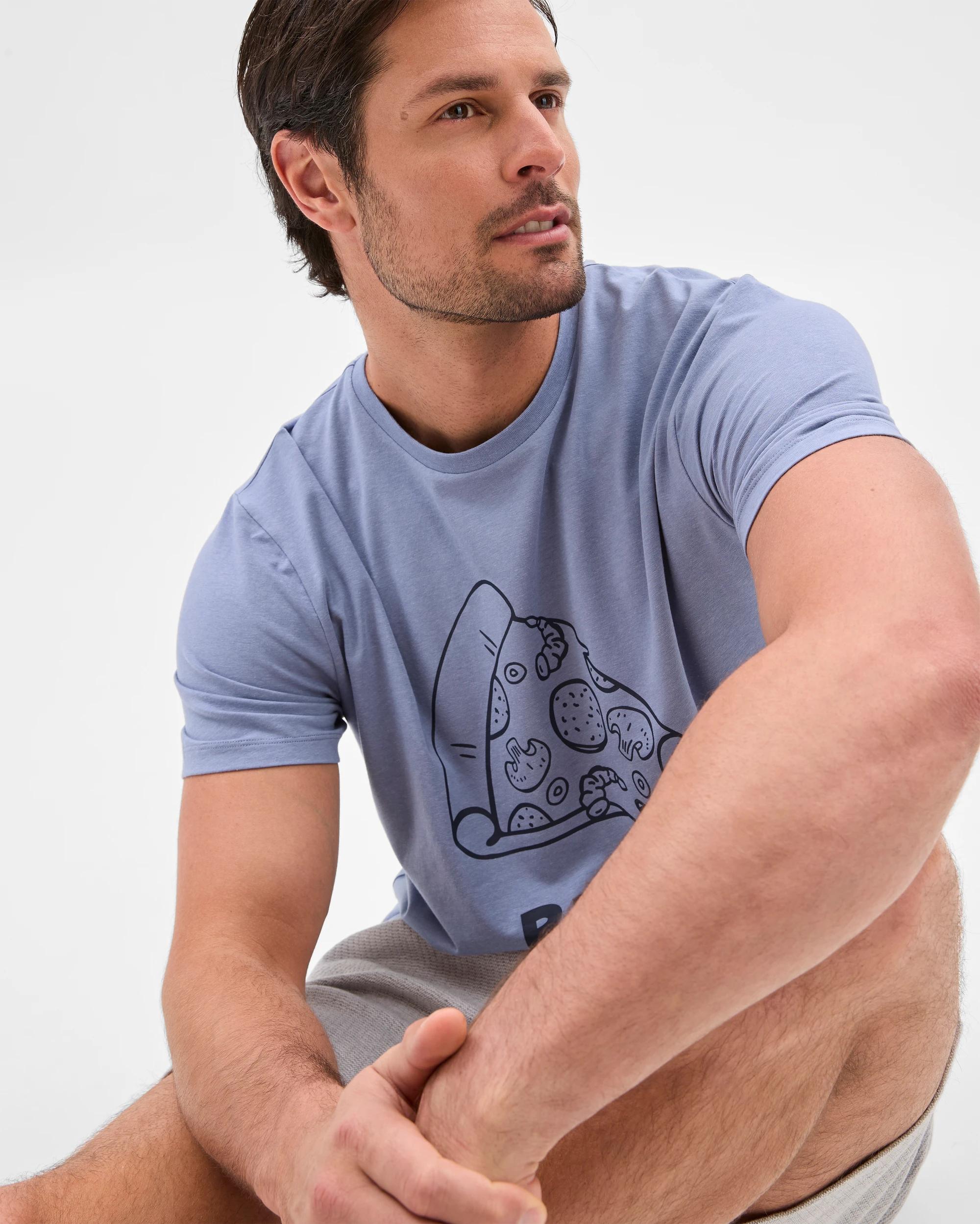 6 Australian Cotton Blend Print Sleep T-shirt - Maxx PIZZA BREAKFAST, 6 of 6