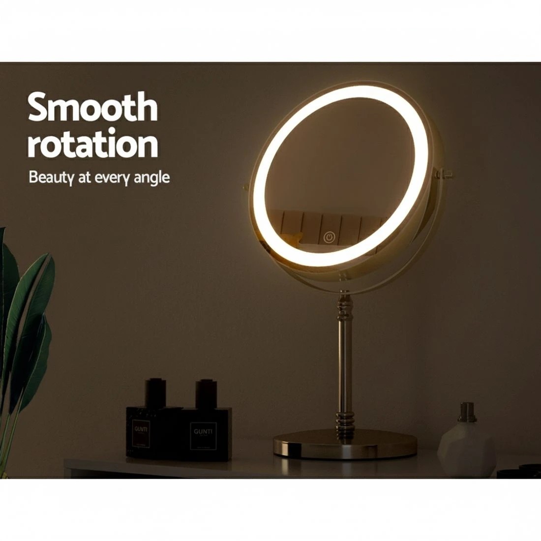 6 Embellir Makeup Mirror 20x20cm 10X Magnifying with LED Light Rotation Tabletop - Multi, 6 of 6