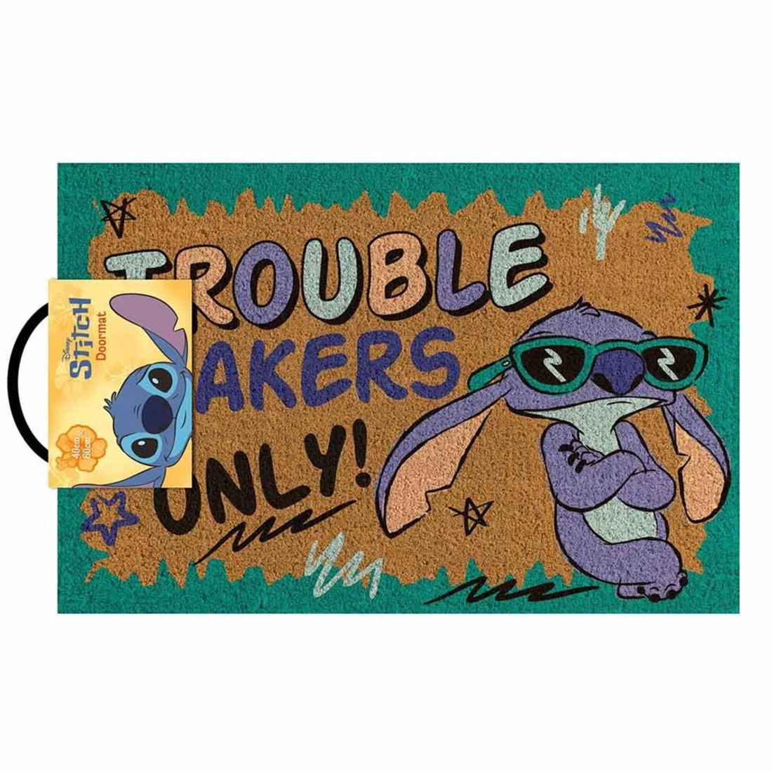 1 Disney - Lilo & Stitch - Trouble Makers Only Doormat - Blue,Brown,Turquoise, 1 of 1