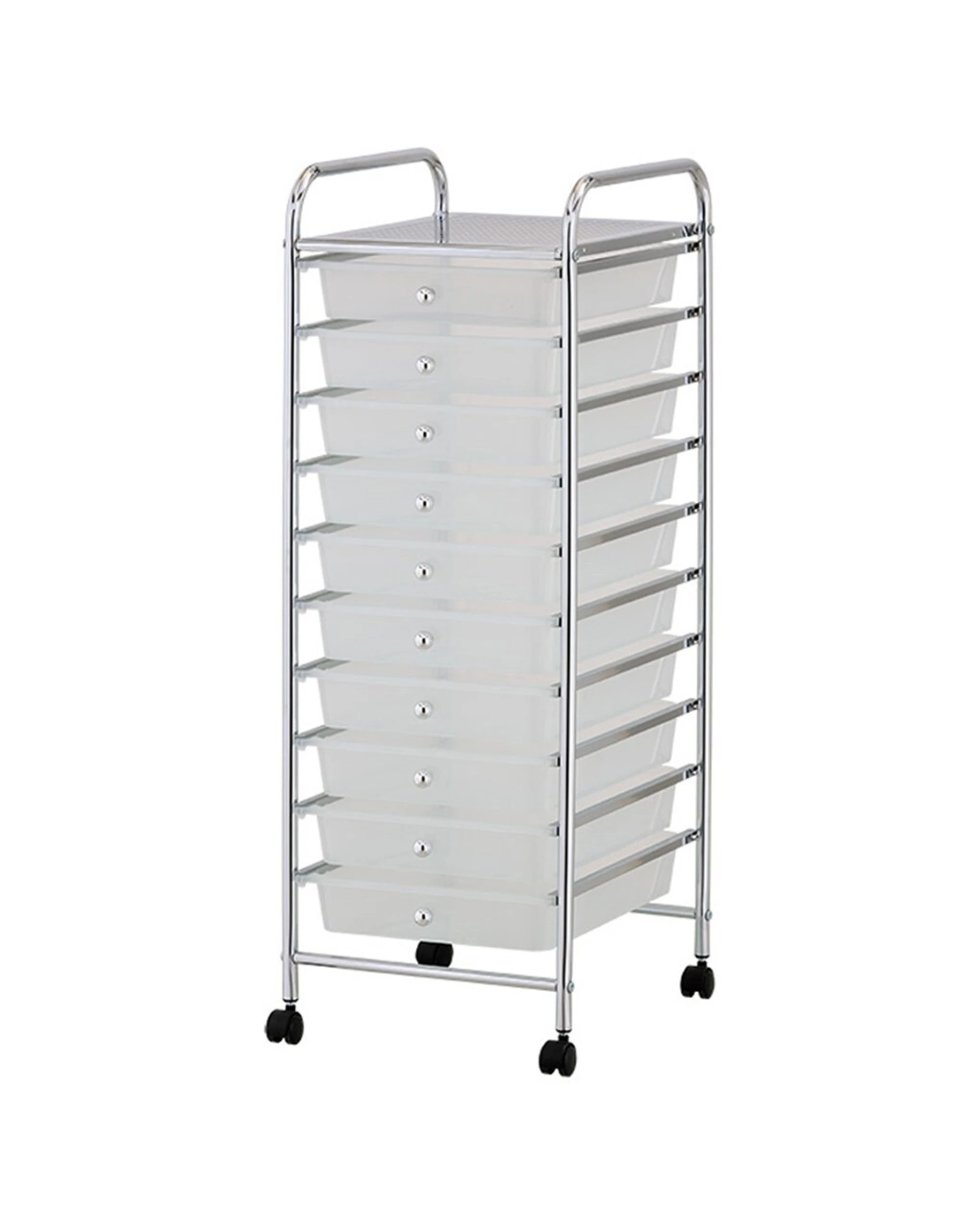 3 BOXSWEDEN Storage Drawer Trolley Mobile Storage Cart Metal Frame Ten Drawers - White, 3 of 3